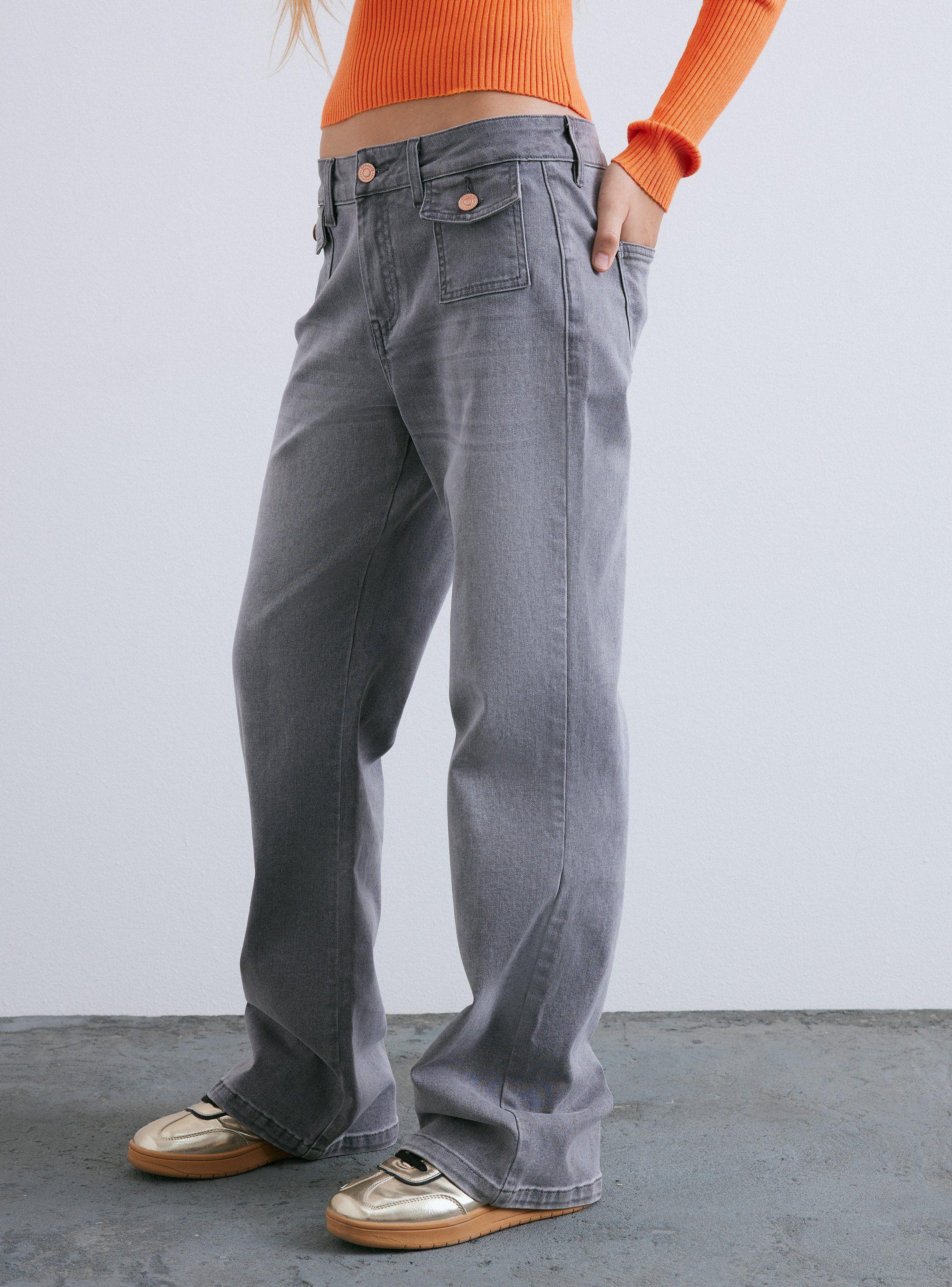 Jeans Bolsillos con Tapeta Delanteros-0