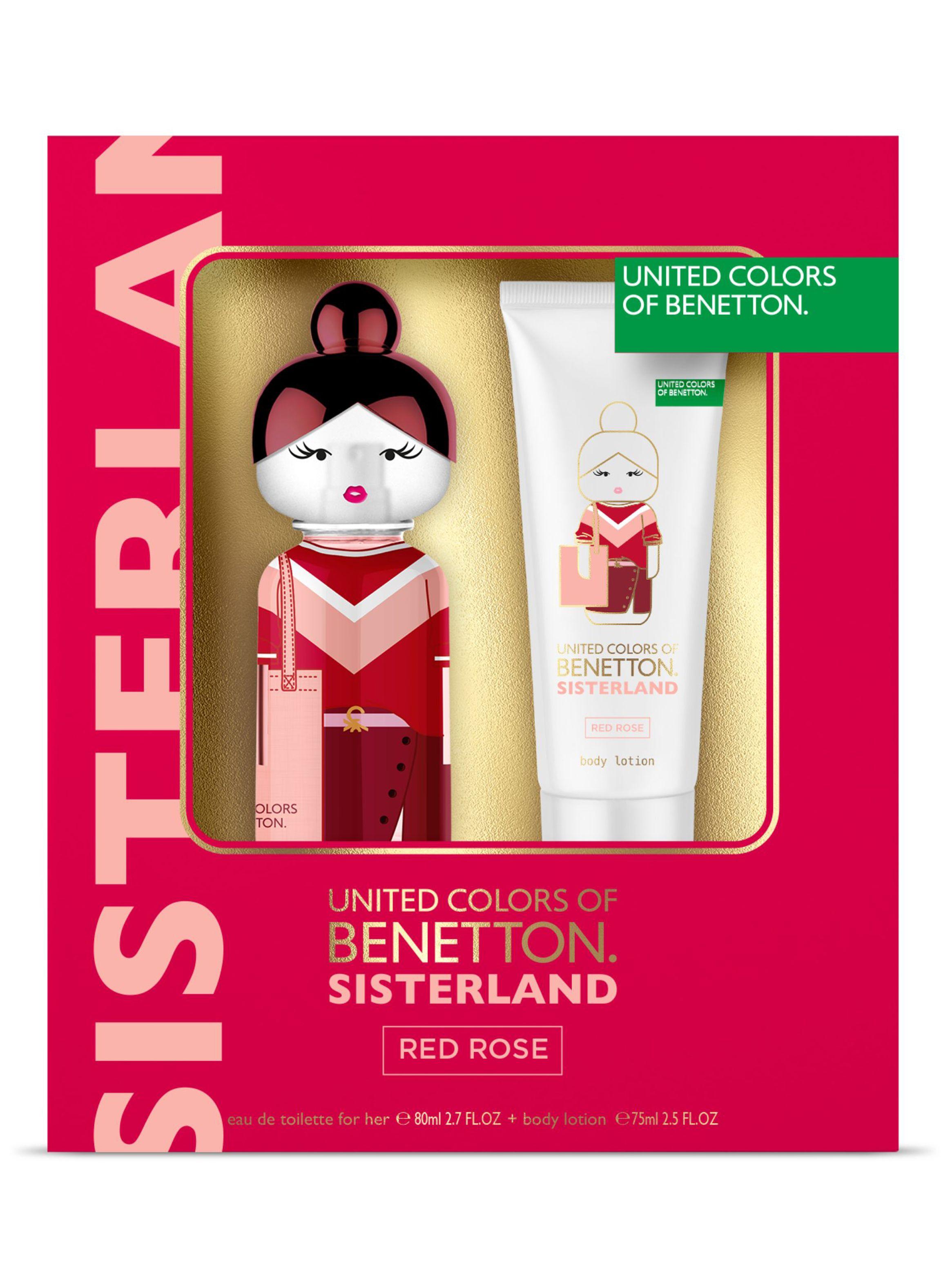 Set Perfume Benetton Sisterland Red Rose EDT 80 ml + Body Lotion 75 ml-0