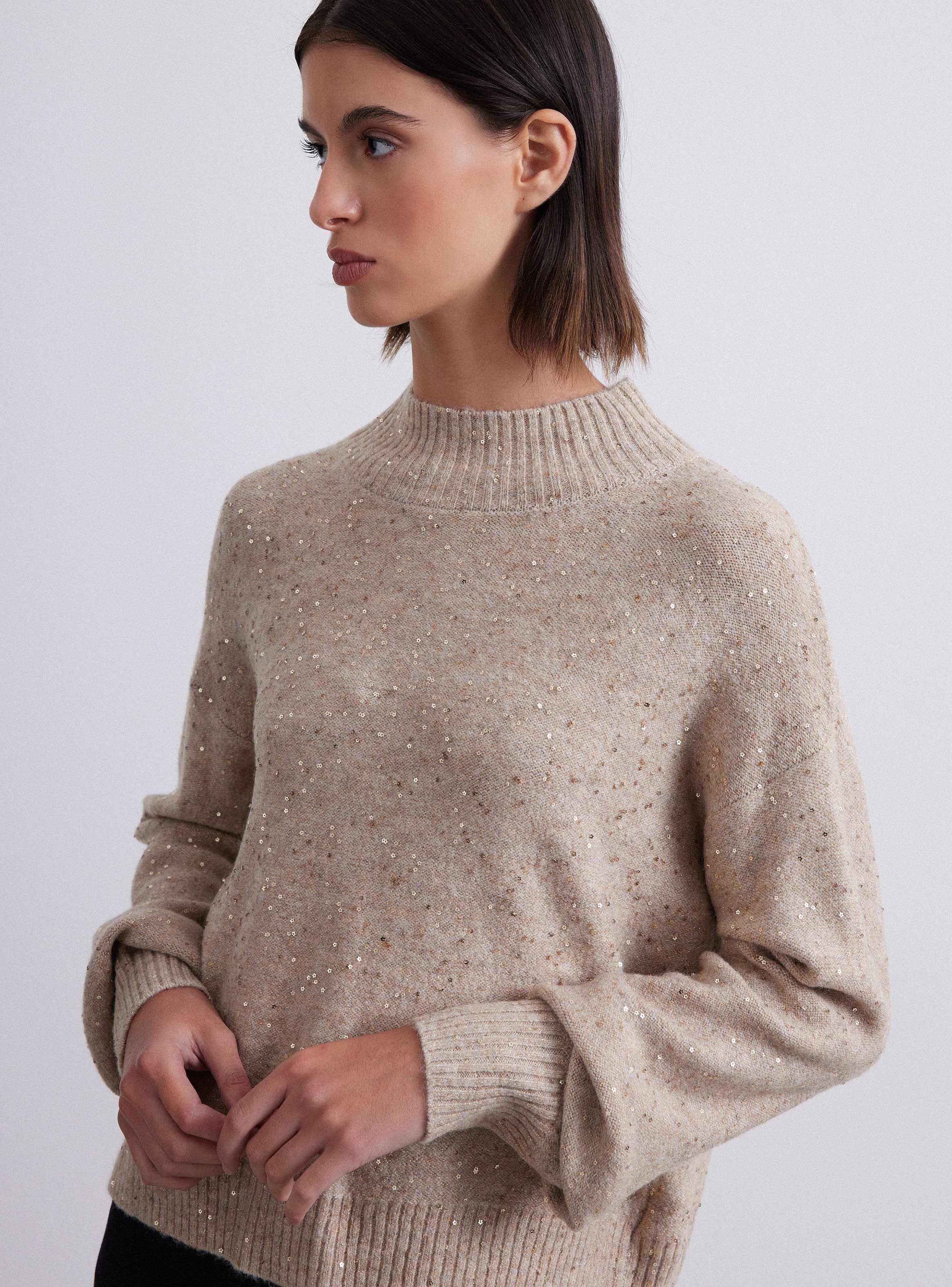Sweater Lentejuelas Manga Globo-2