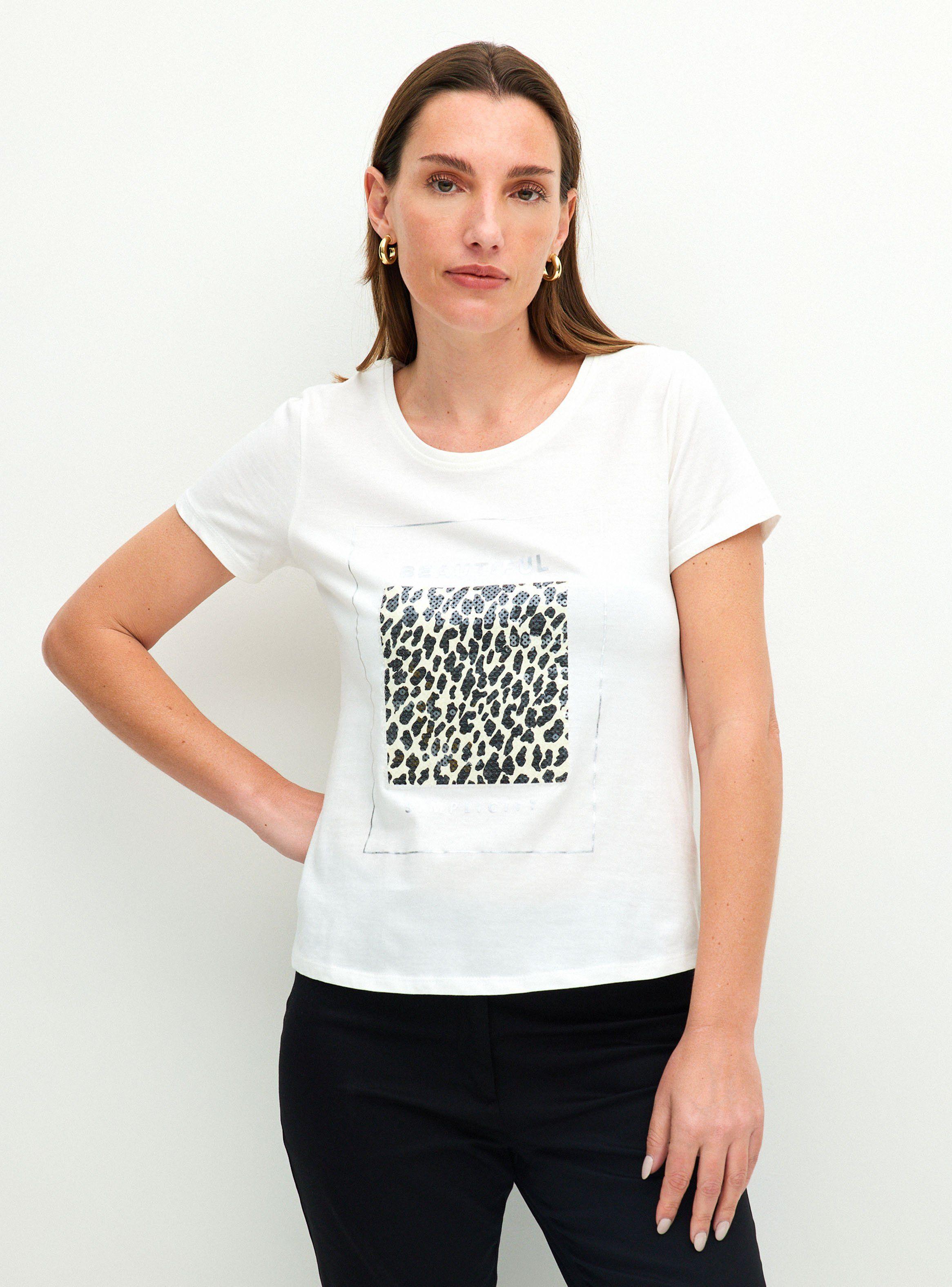 Polera Estampado Metalizado y Manga Corta-0