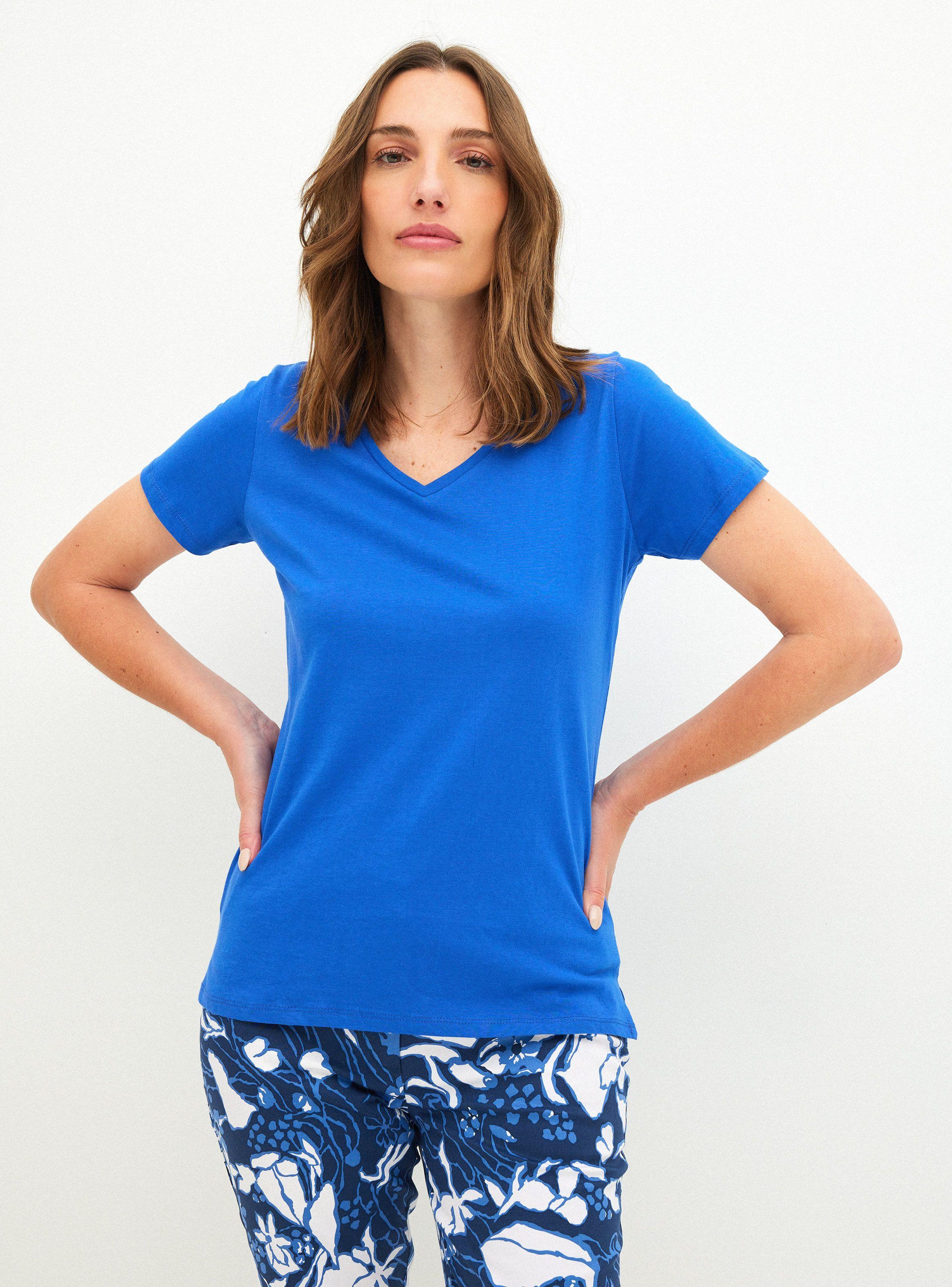 Polera Básica Color Corte V-0