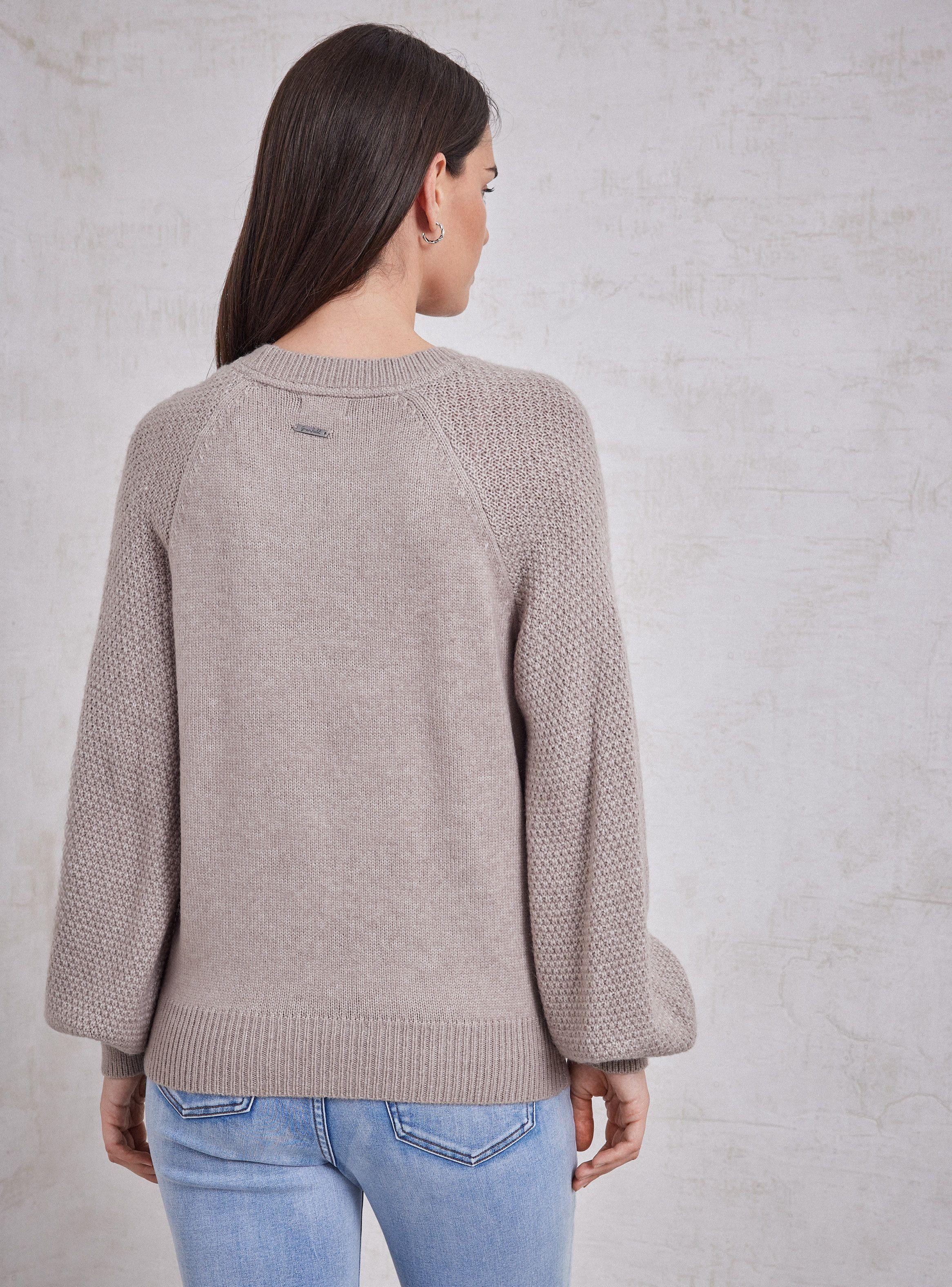 Sweater Aplicación De Flores Y Tejido Bicolor-1
