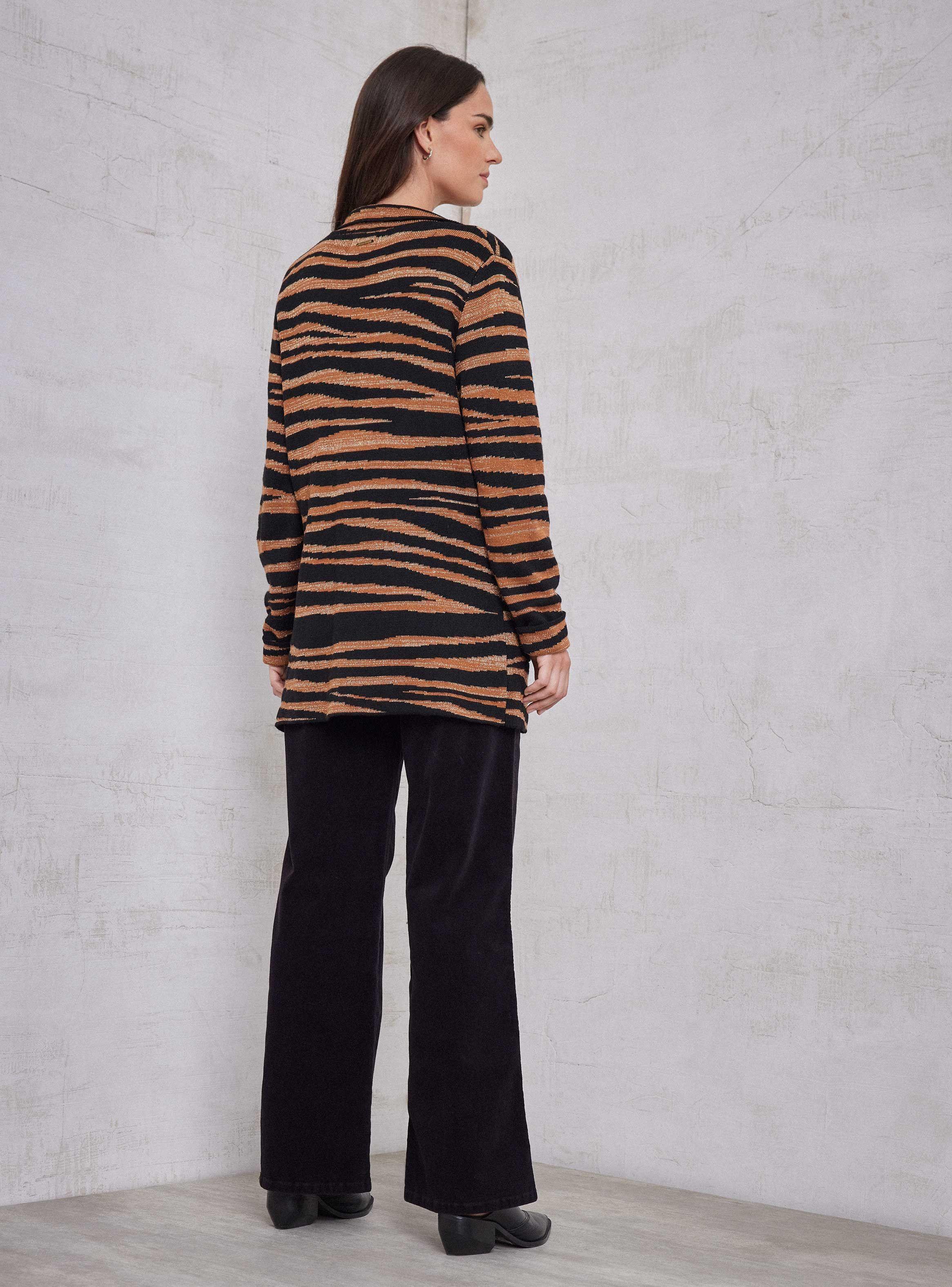 Chaleco Con Lana Tipo Blazer Tejido Con Diseño-5