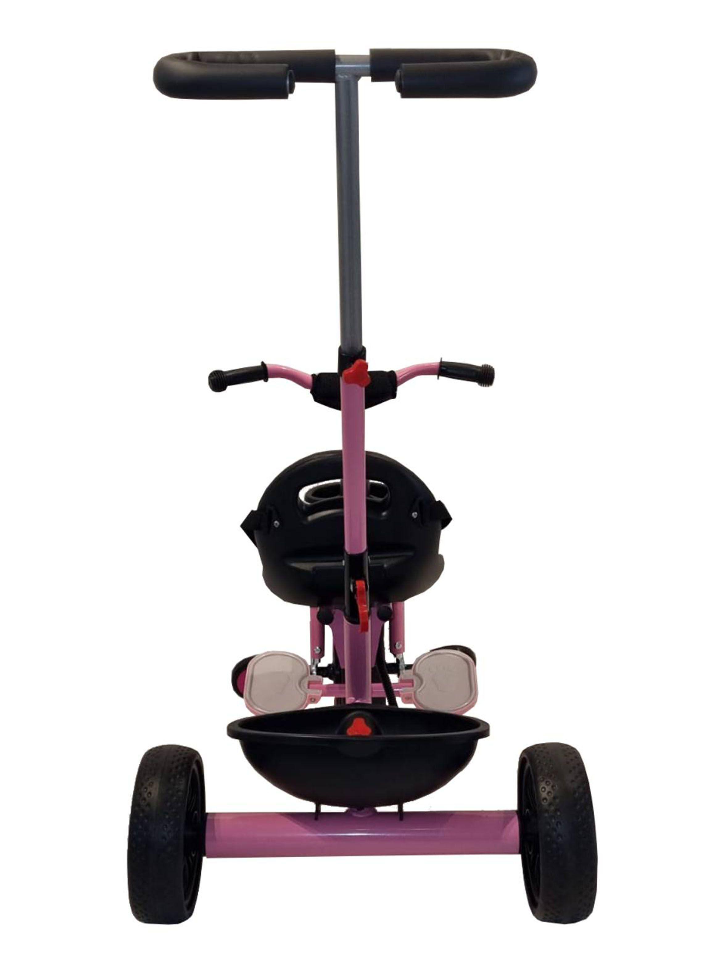 Triciclo con Manilla Parental y Canasto Rosado Maxi-3