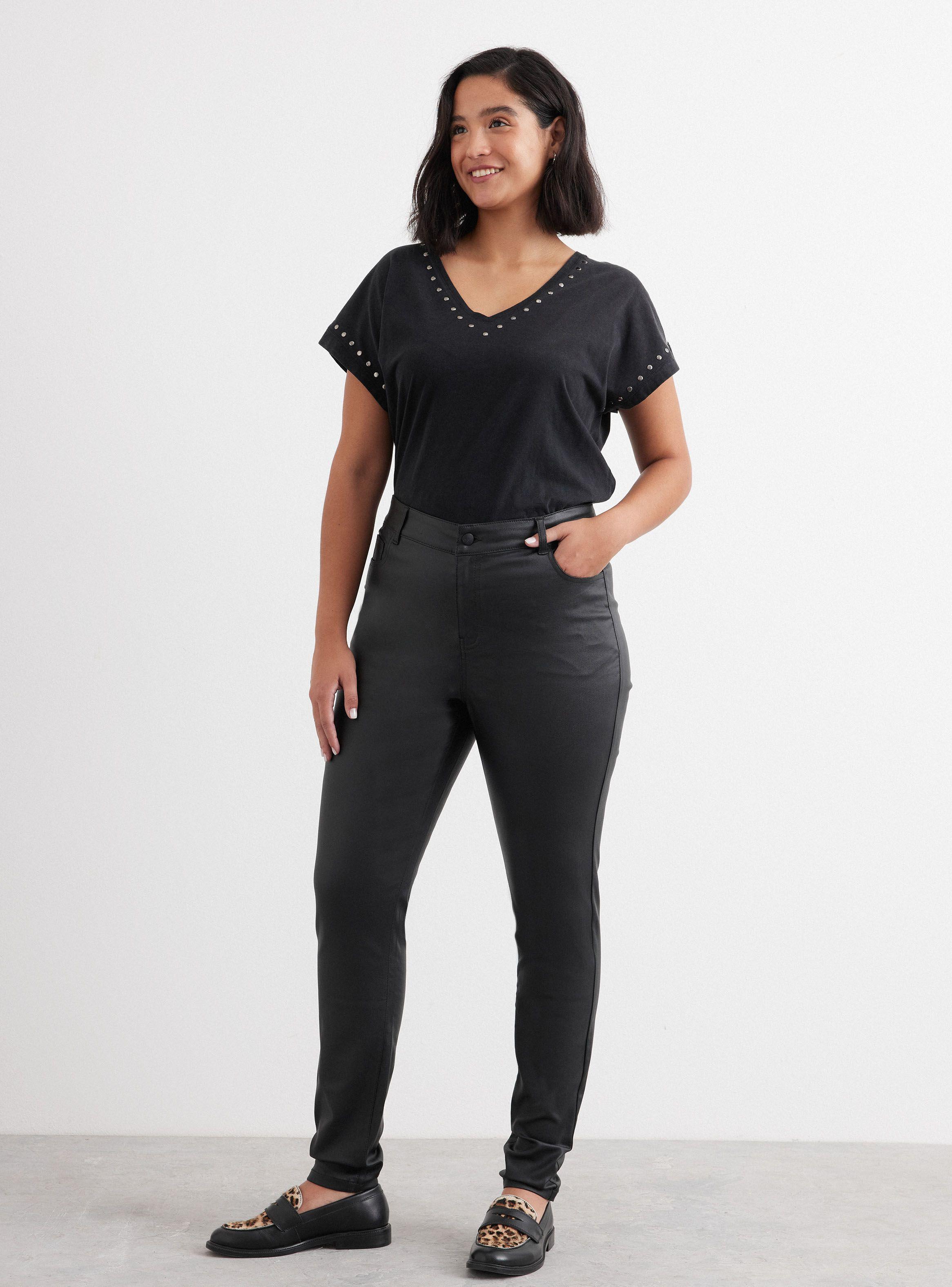 Jeans Coated Look Cuero-4