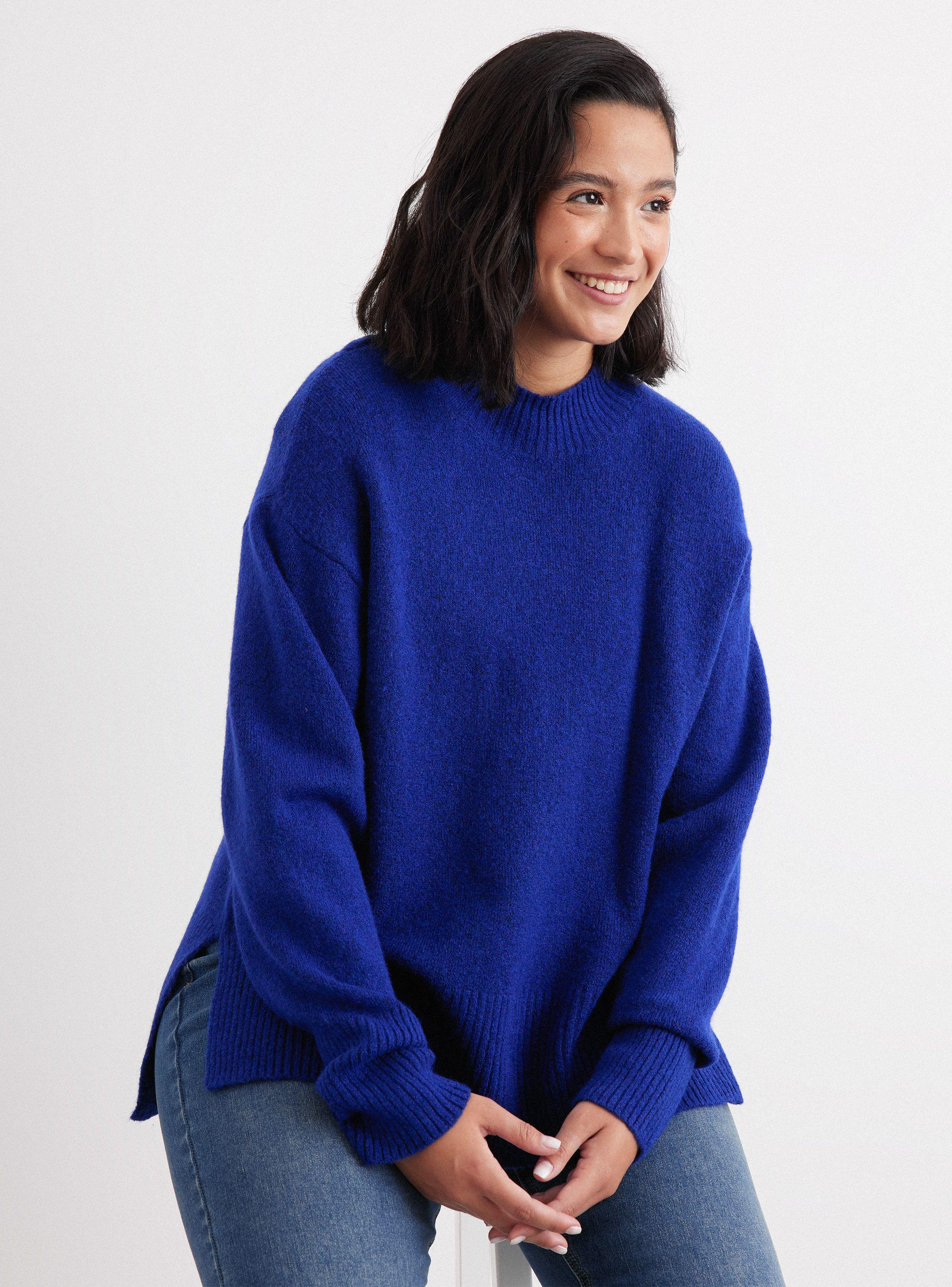 Sweater Cuello Redondo Aberturas Laterales-0