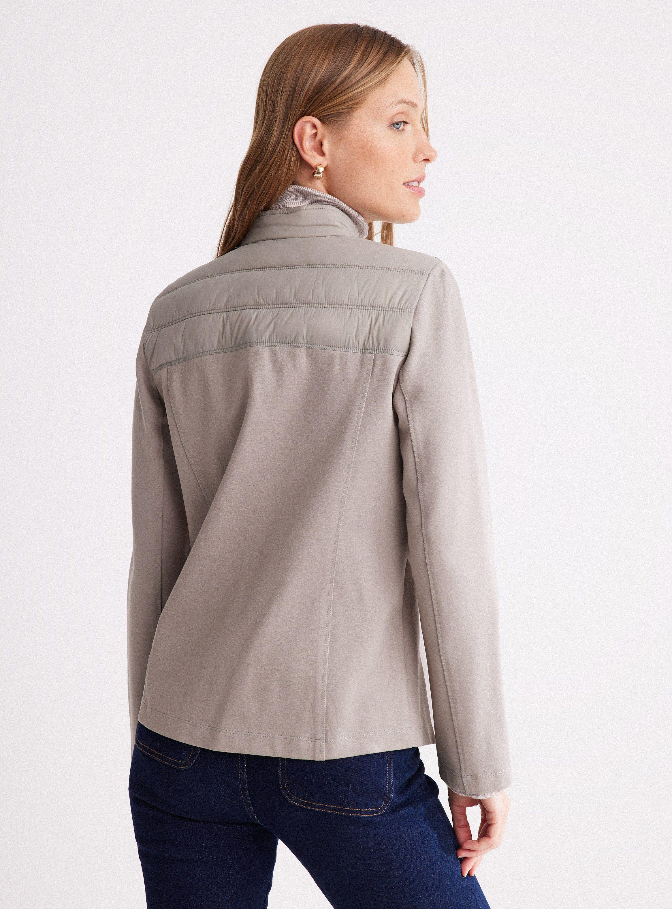 Chaqueta Mix de Tela Elasticada e Impermeable-1