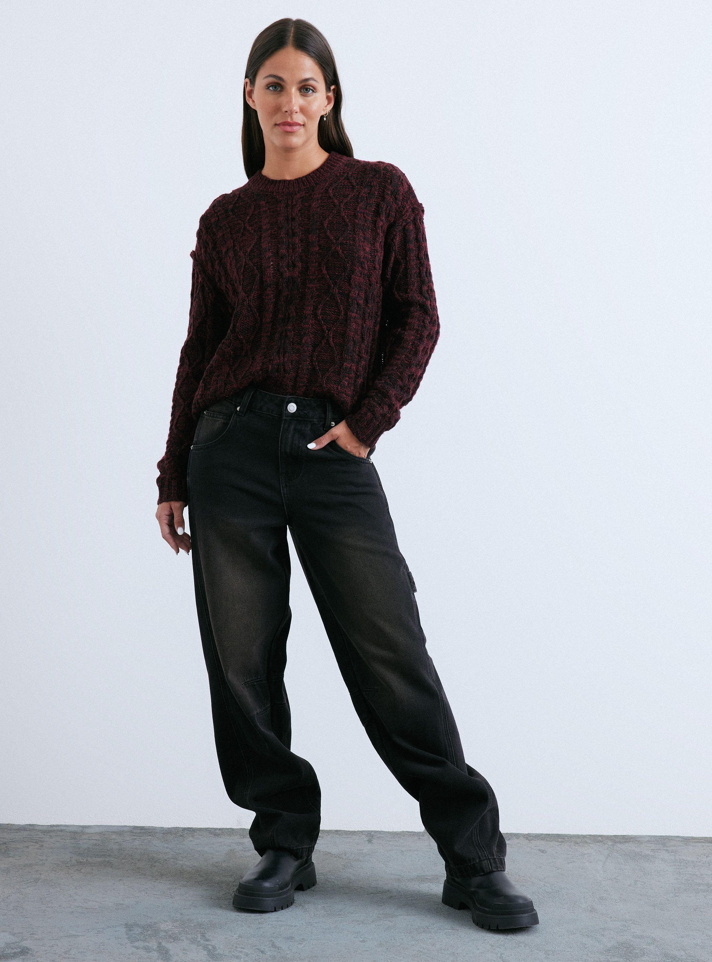 Sweater Melange Diseño Trenza-4