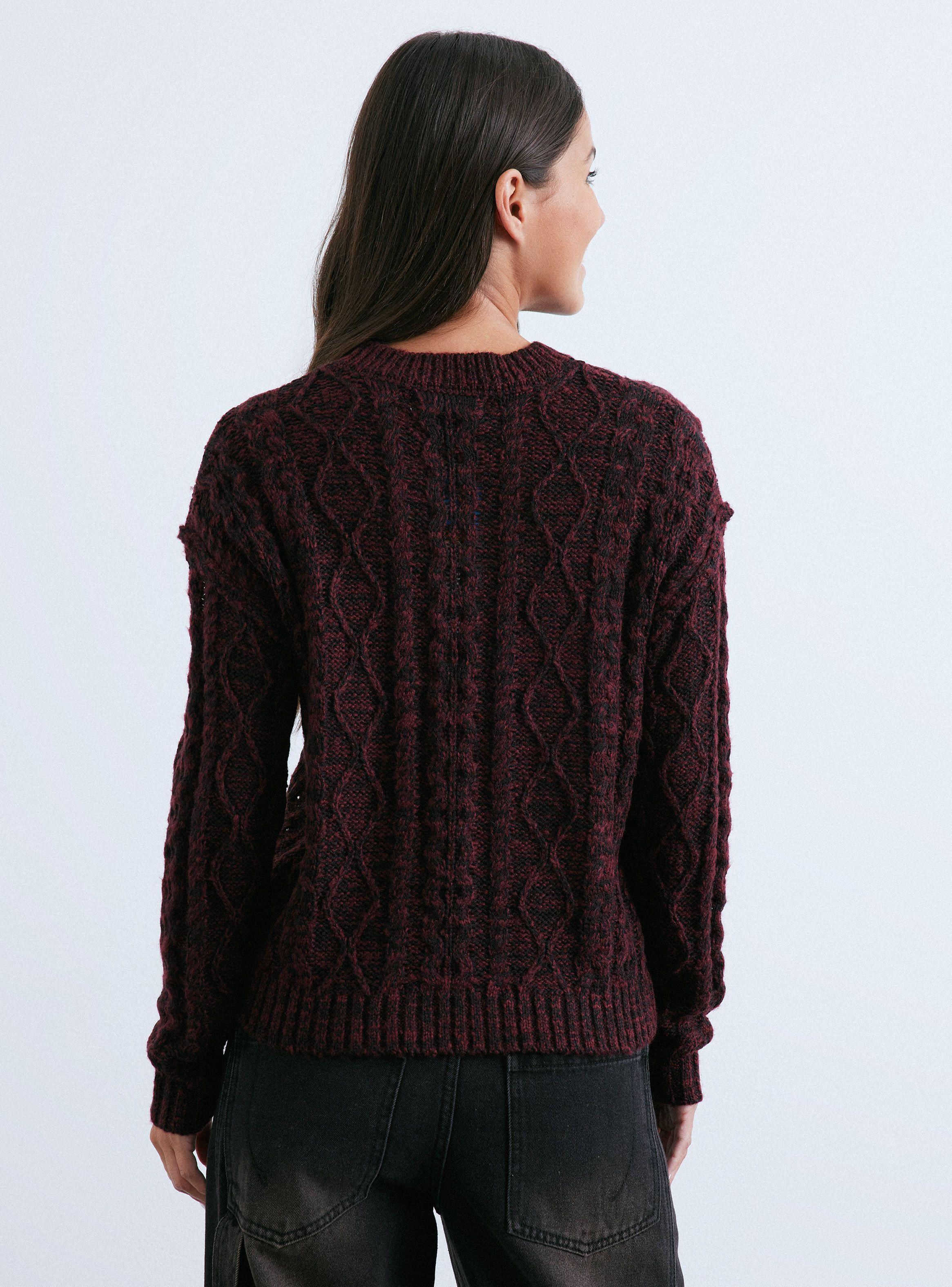 Sweater Melange Diseño Trenza-1