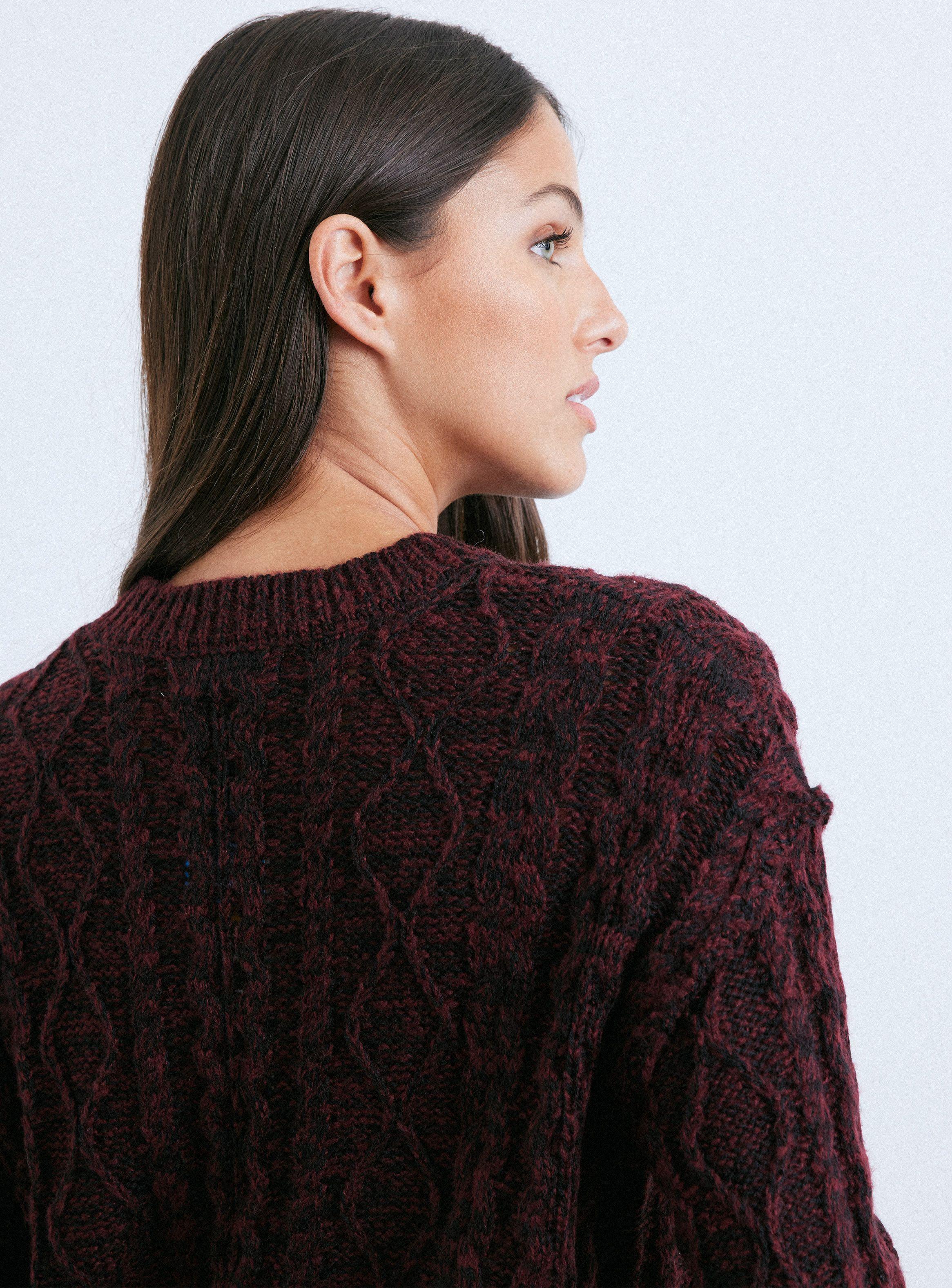 Sweater Melange Diseño Trenza-3