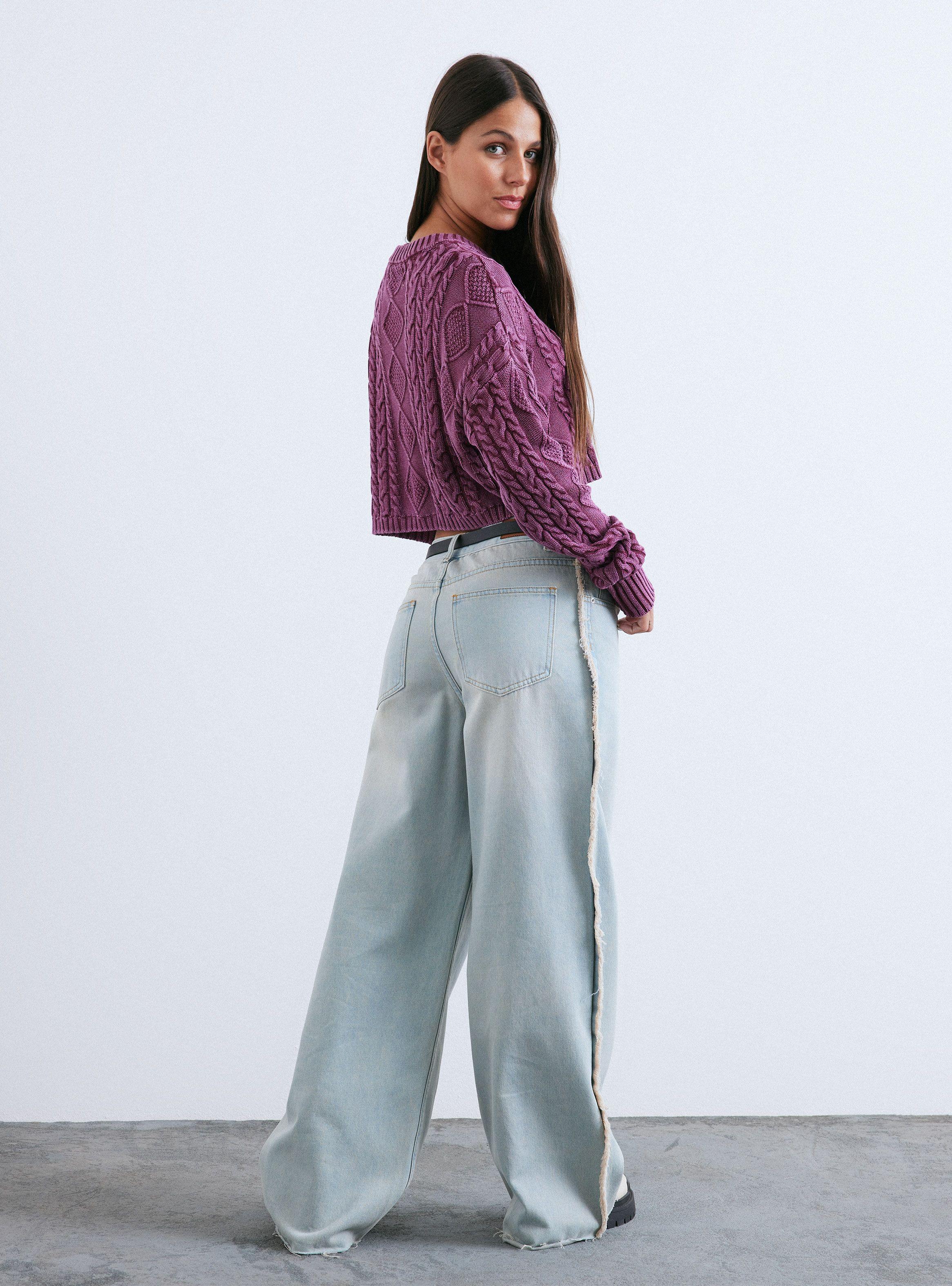 Sweater Lavado Diseño Trenza-5