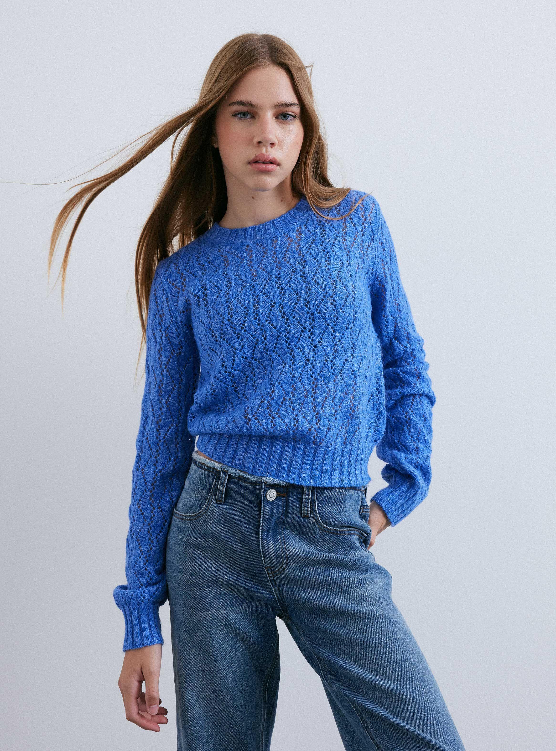 Sweater Calado Cuello Redondo-0