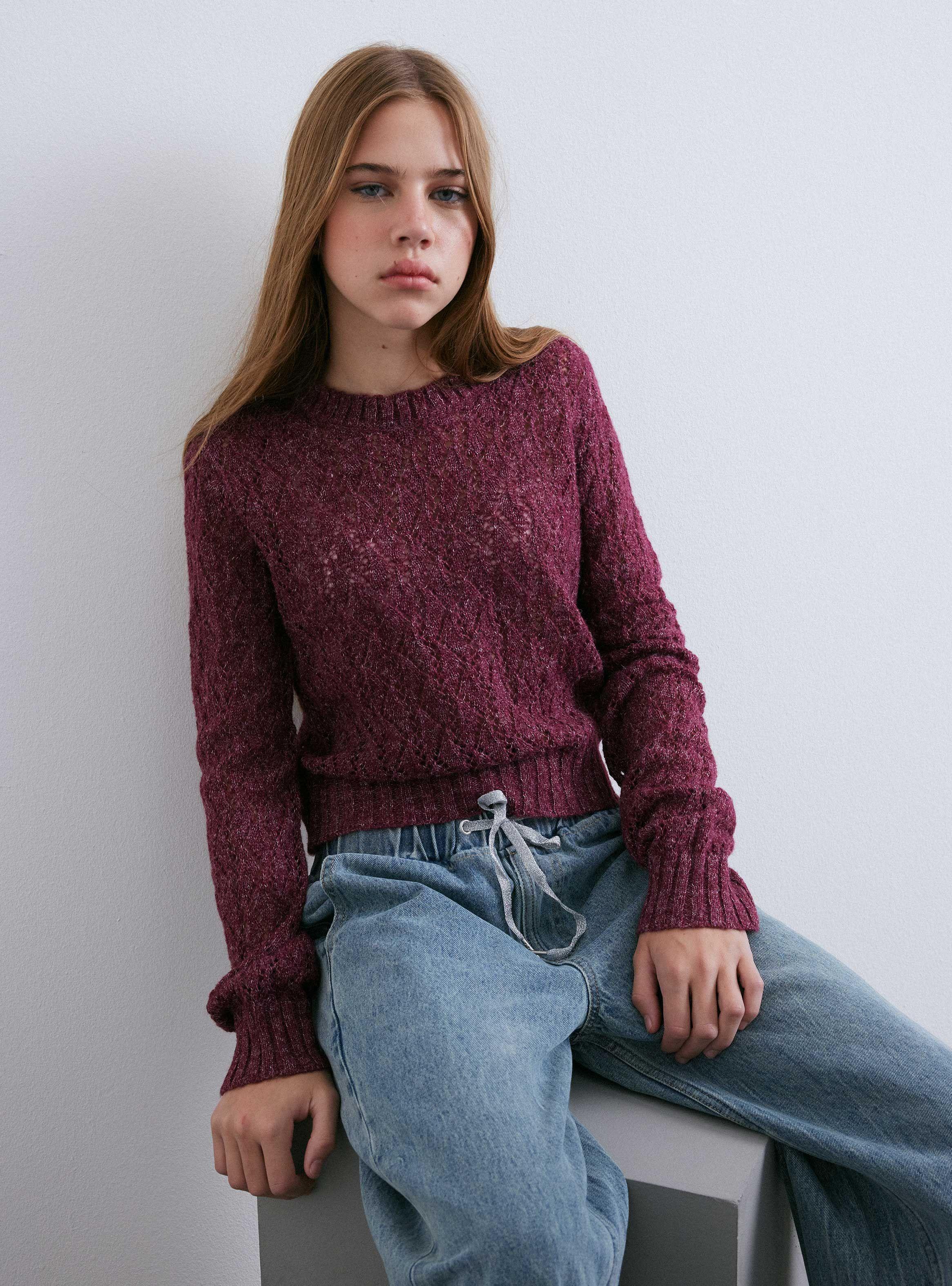 Sweater Calado Cuello Redondo-0