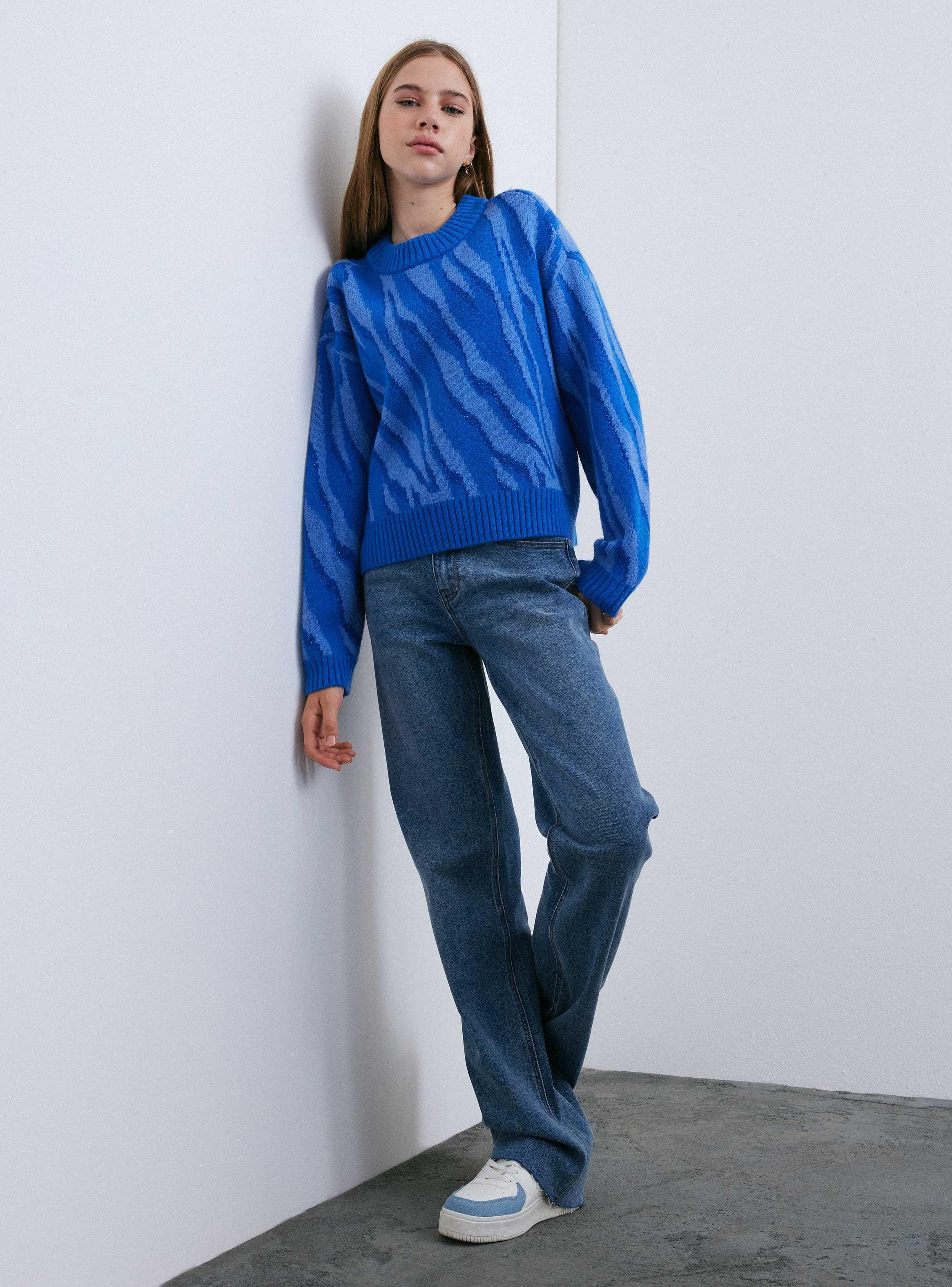 Sweater Con Lurex Cuello Redondo-4