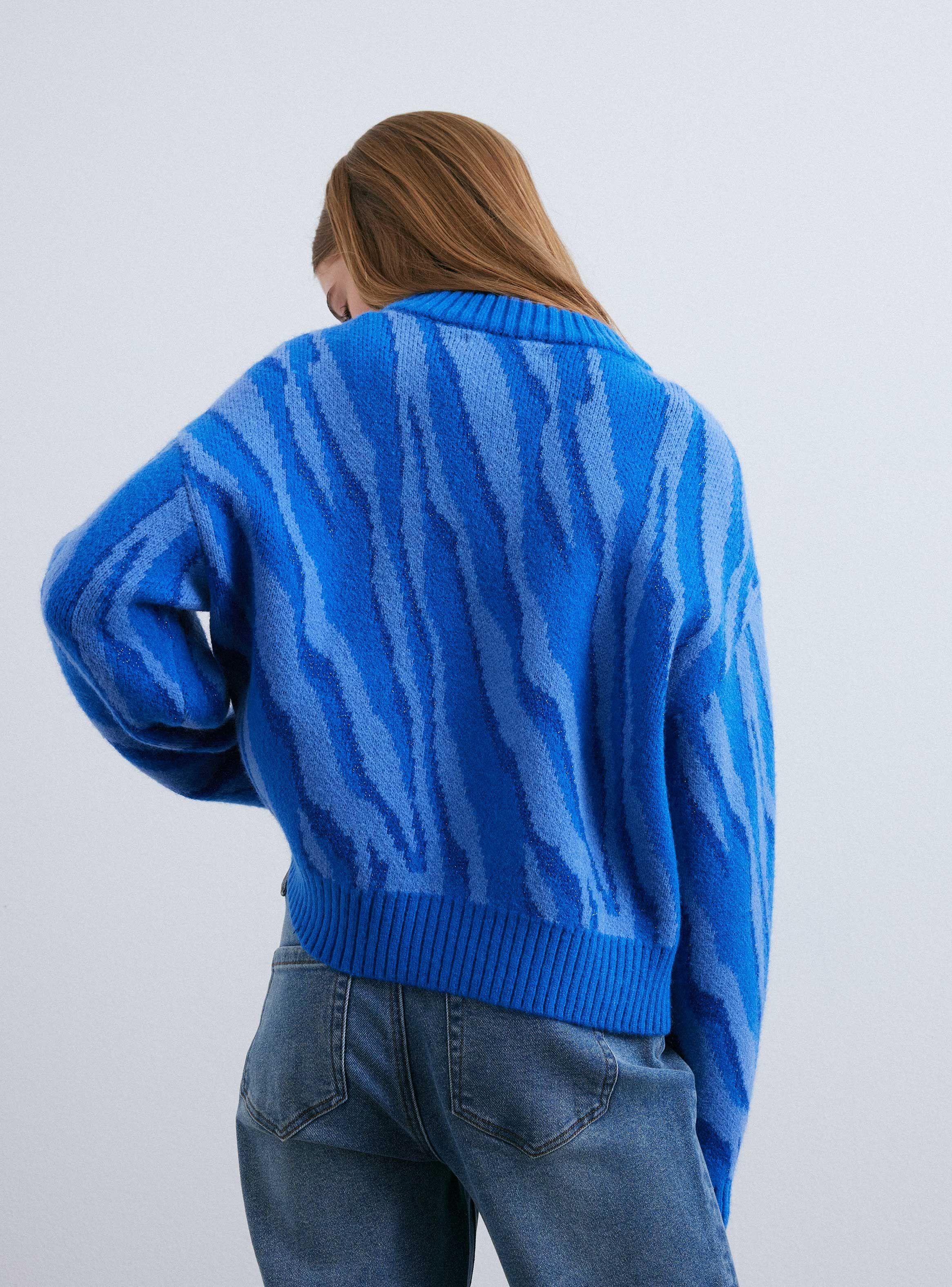Sweater Con Lurex Cuello Redondo-1