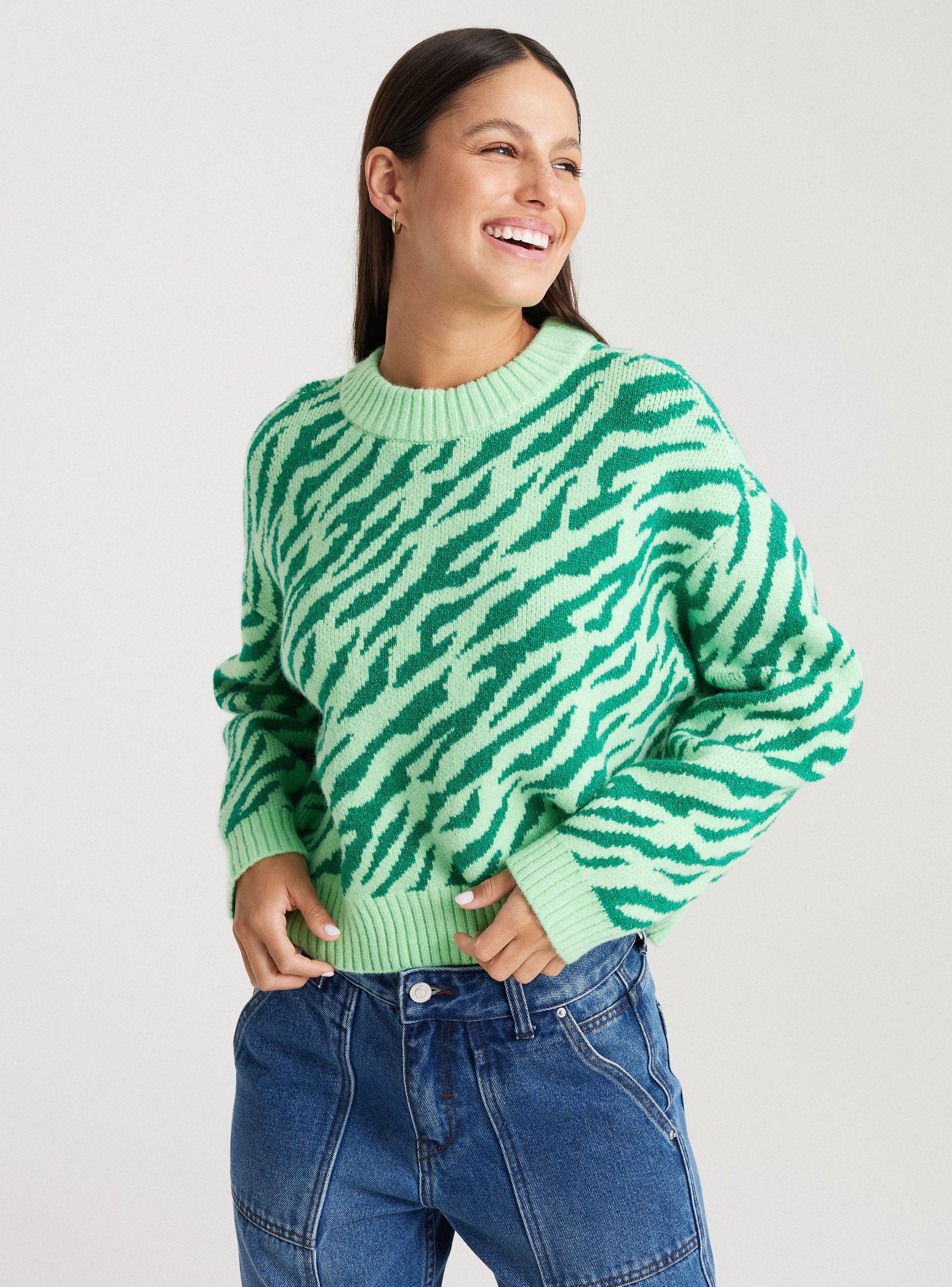 Sweater Con Lurex Cuello Redondo-0