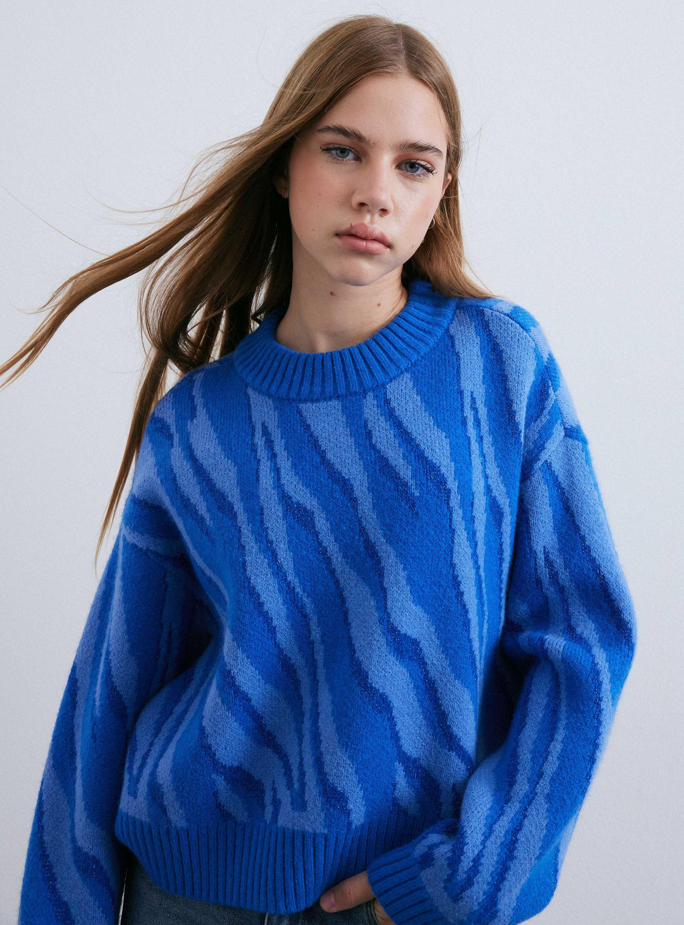 Sweater Con Lurex Cuello Redondo-2
