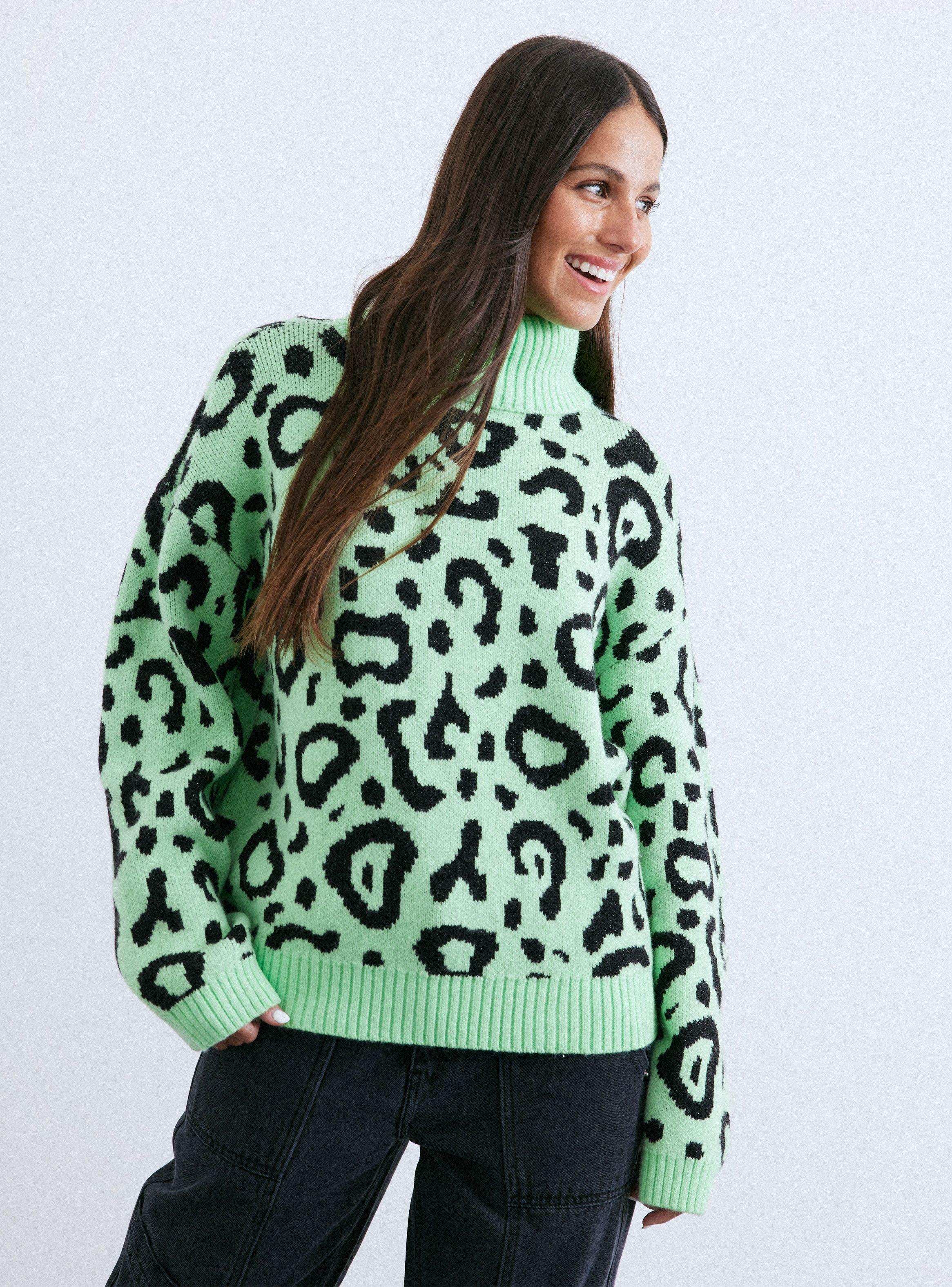 Sweater Con Lurex Cuello Alto-0