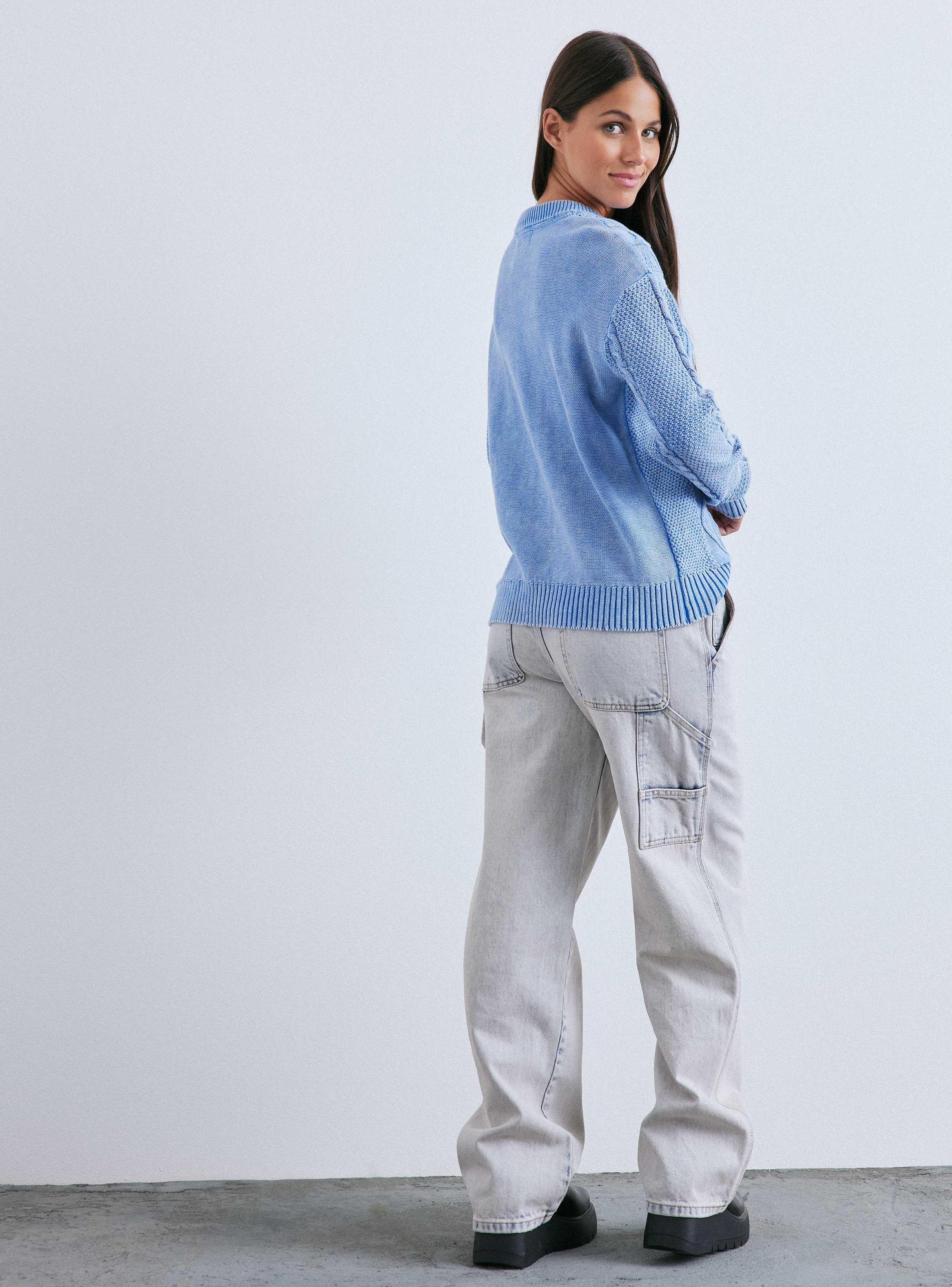 Sweater Lavado Detalle Trenza-5