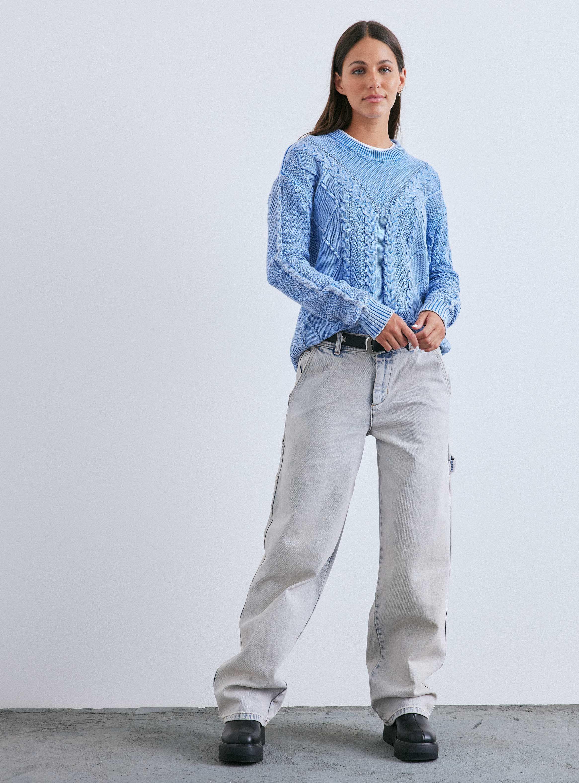 Sweater Lavado Detalle Trenza-4