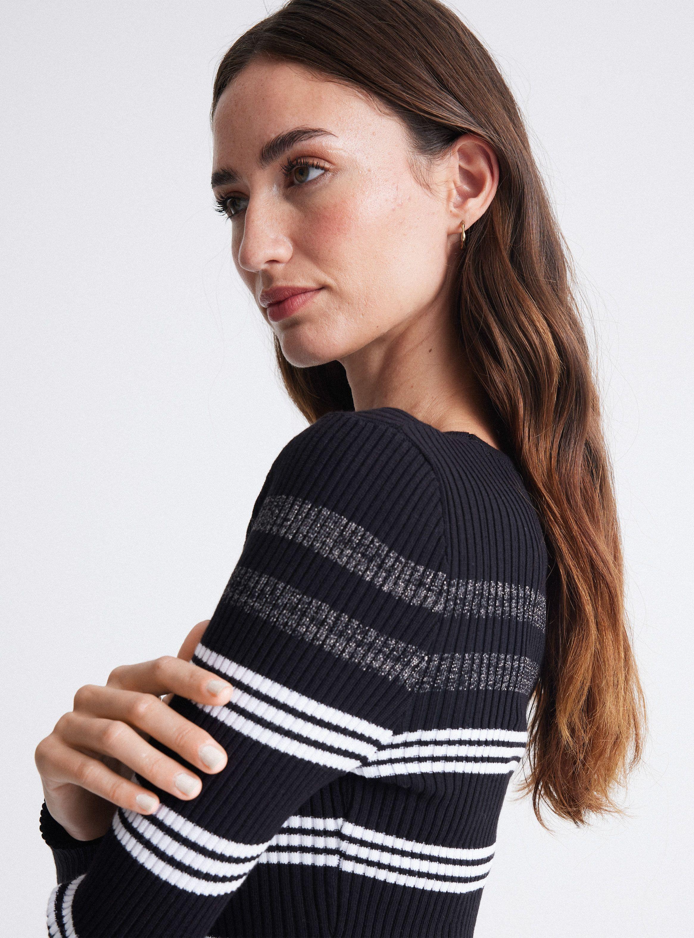 Sweater Acanalado A Rayas-2