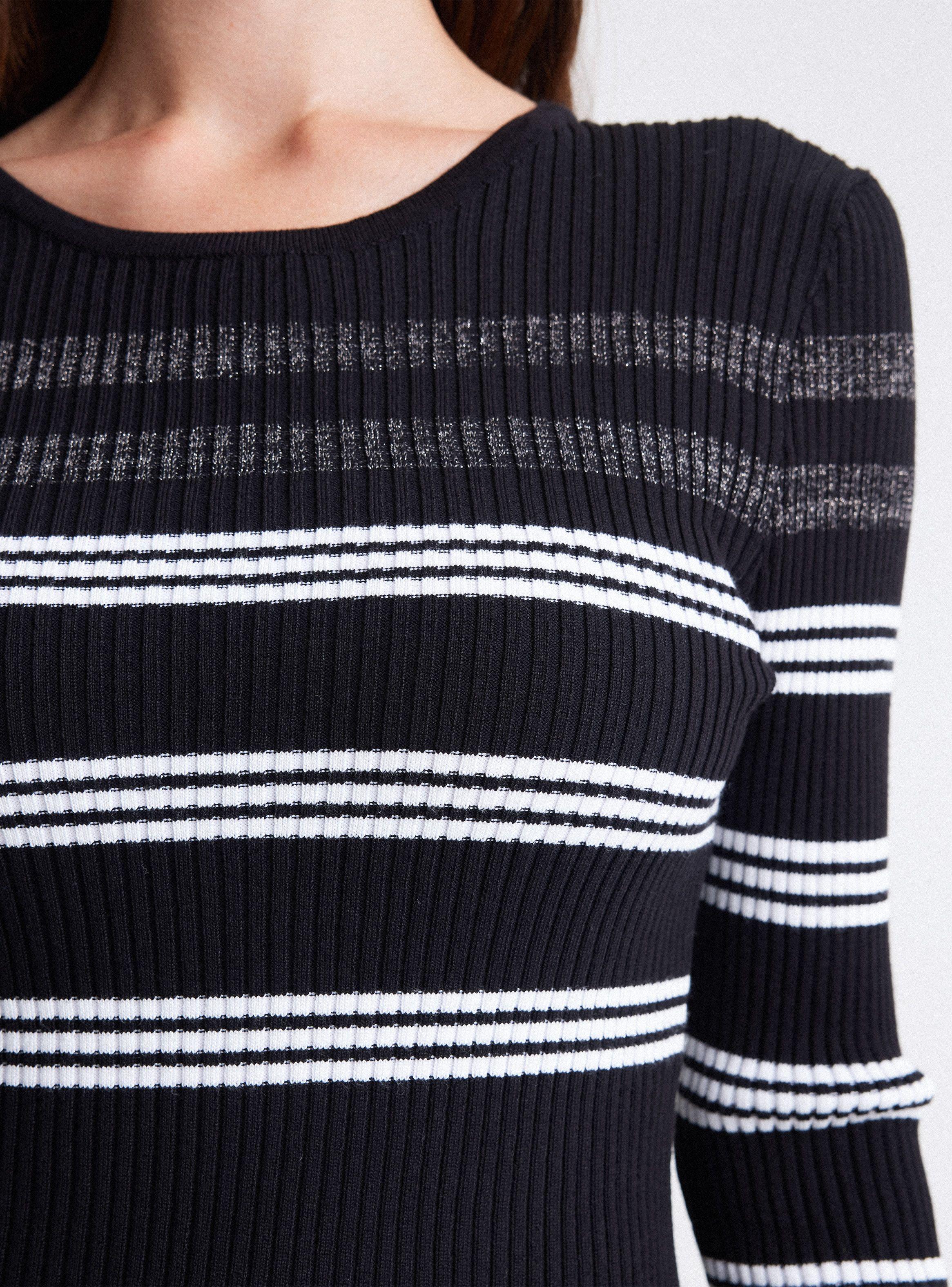 Sweater Acanalado A Rayas-3