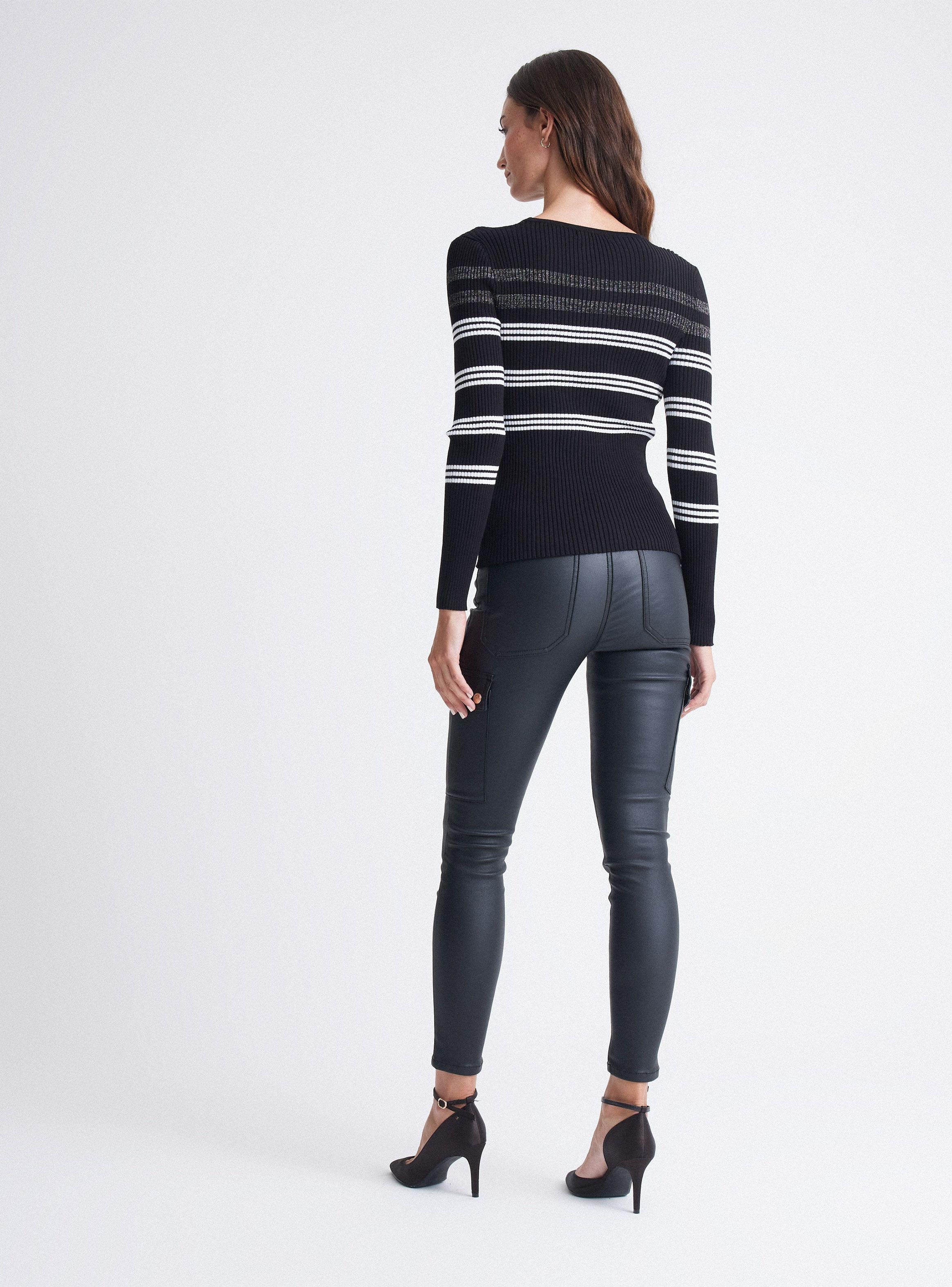 Sweater Acanalado A Rayas-5