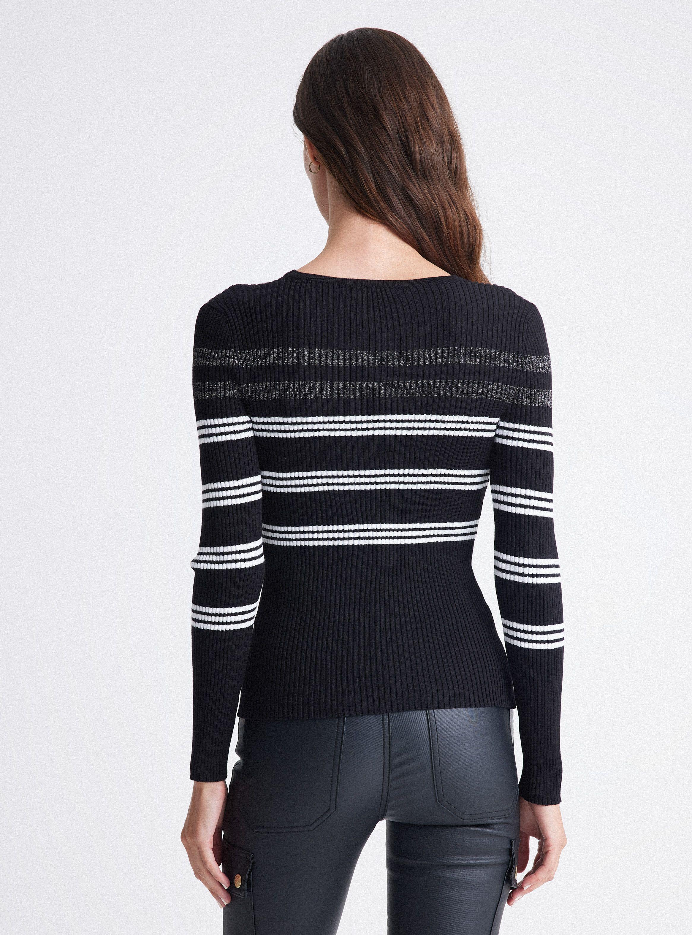 Sweater Acanalado A Rayas-1