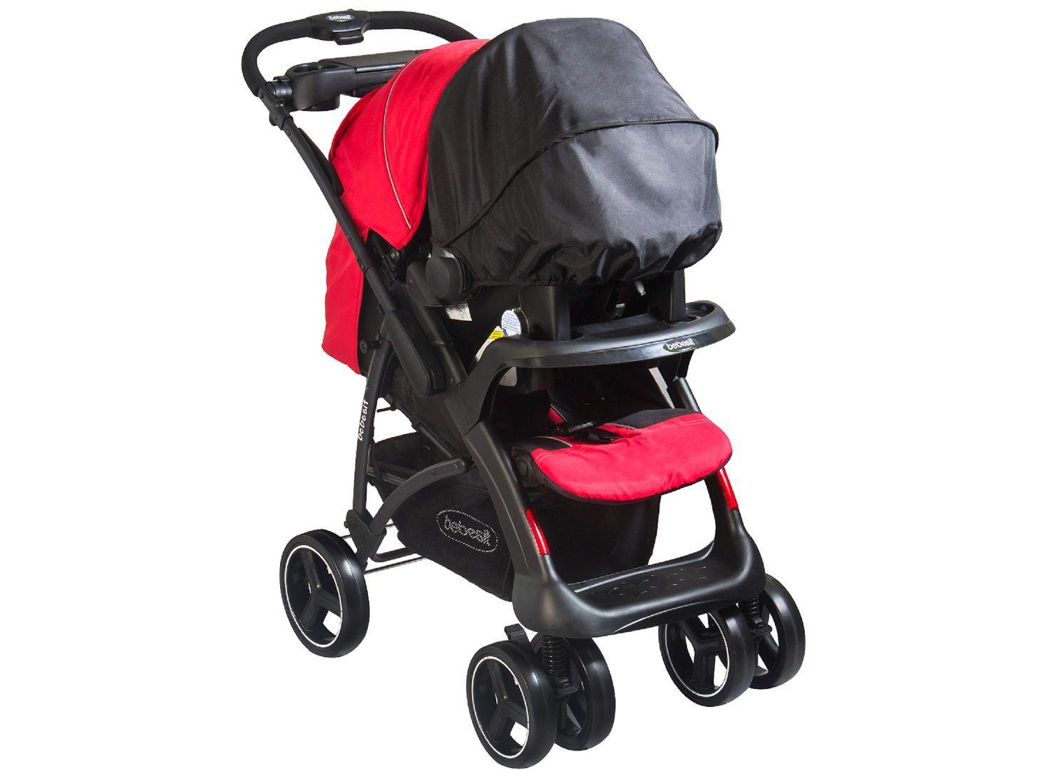 Coche Travel System Lugano Negro & Rojo Bebesit-1