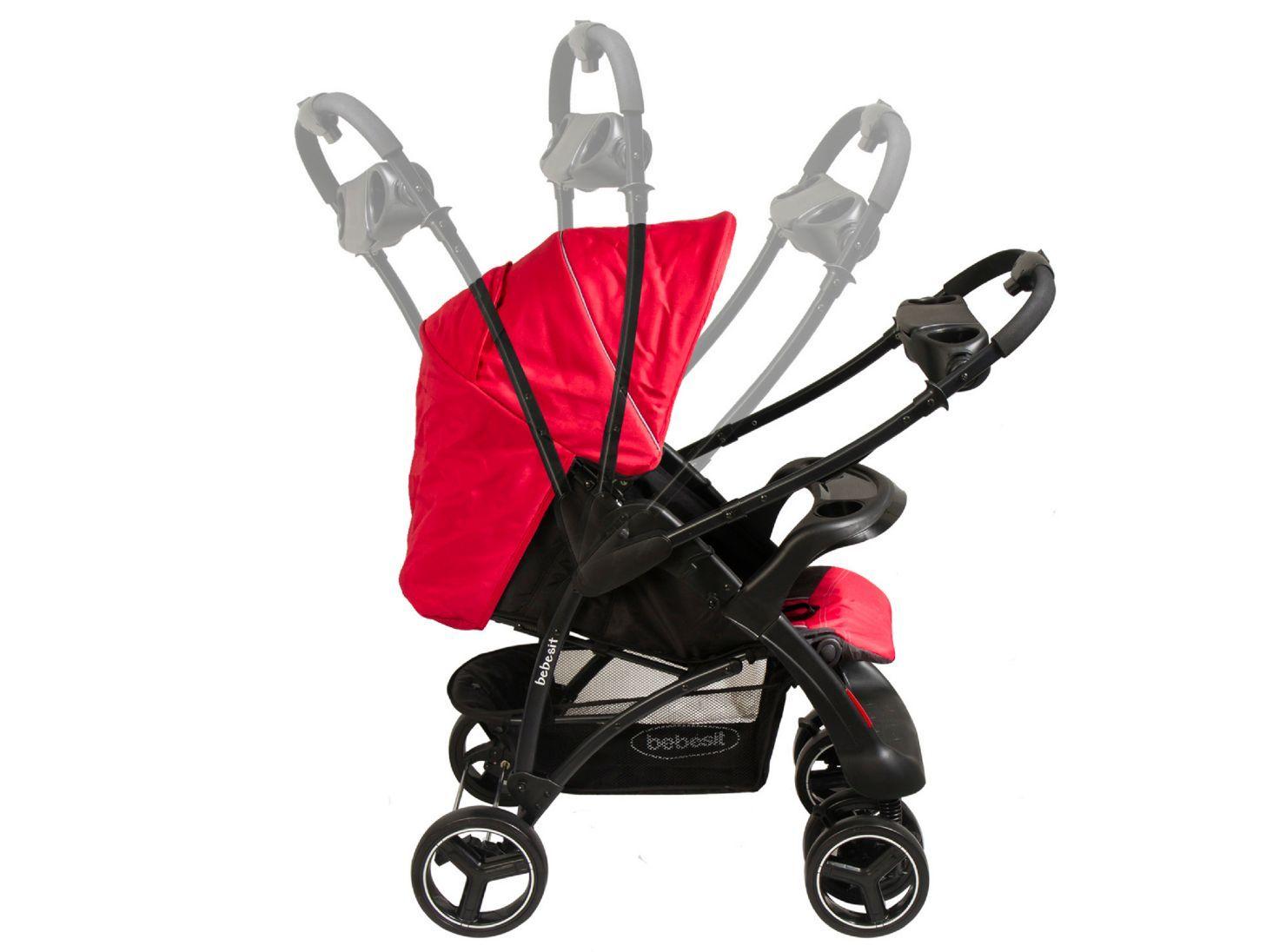 Coche Travel System Lugano Negro & Rojo Bebesit-2