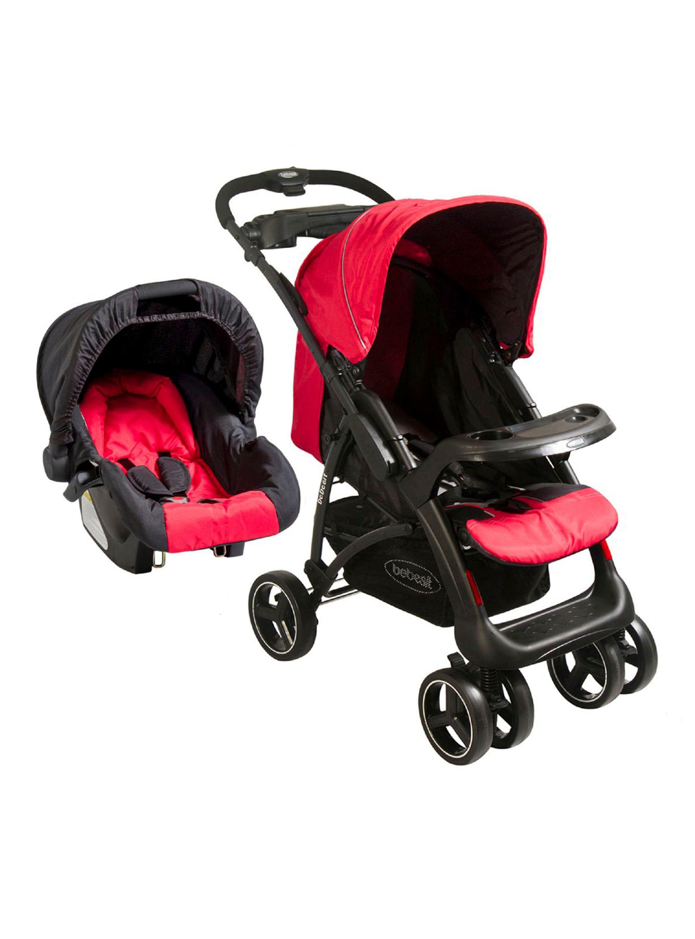 Coche Travel System Lugano Negro & Rojo Bebesit-0