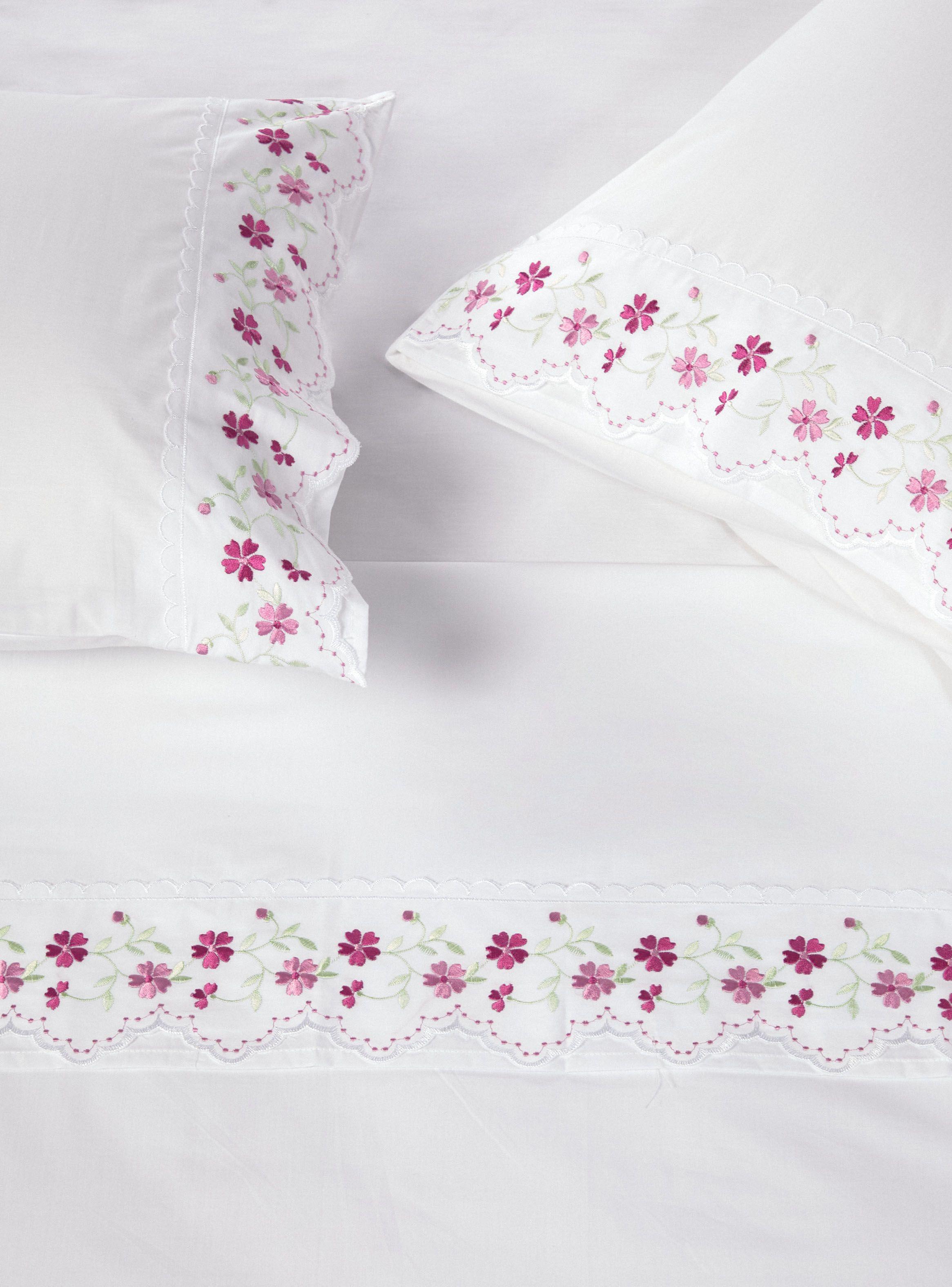 Sábanas 2 Plazas Broderie Rosado-1