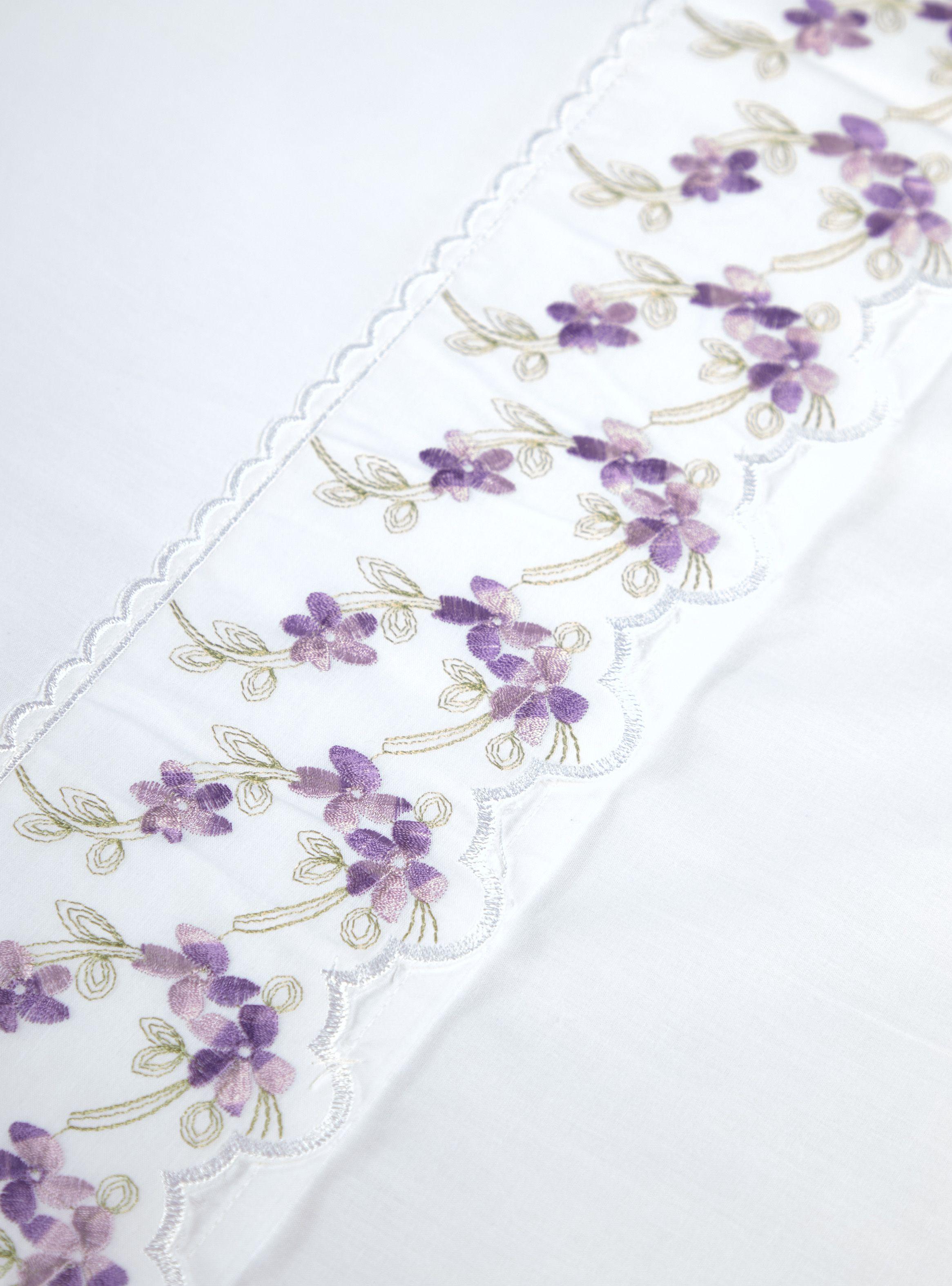 Sábanas King 180 Hilos Broderie Violeta-2