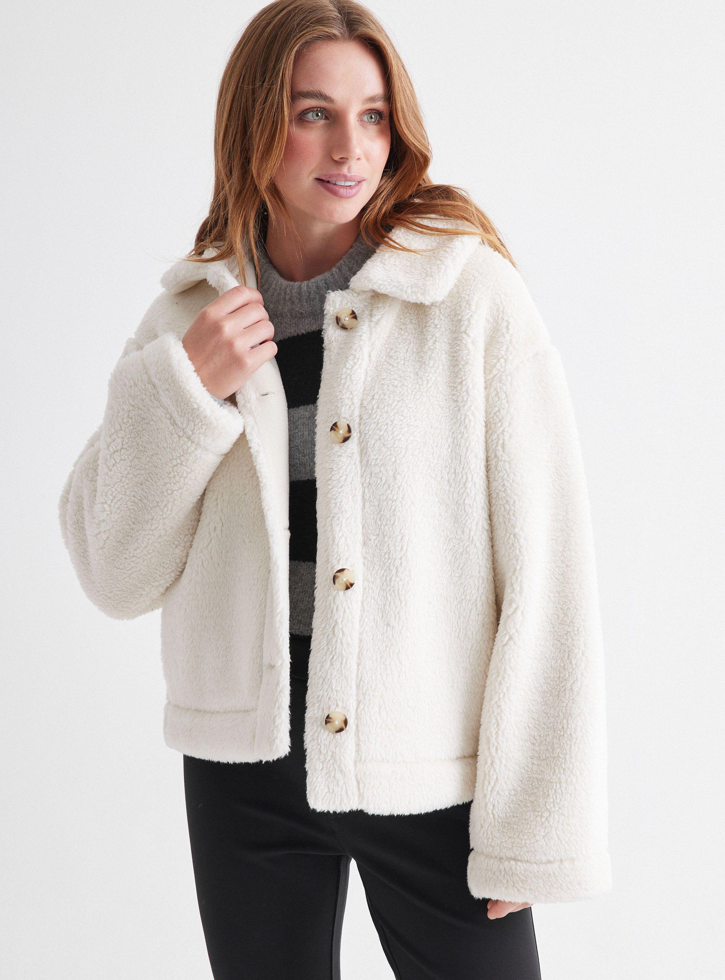 Chaqueta Sherpa Con Botones-0
