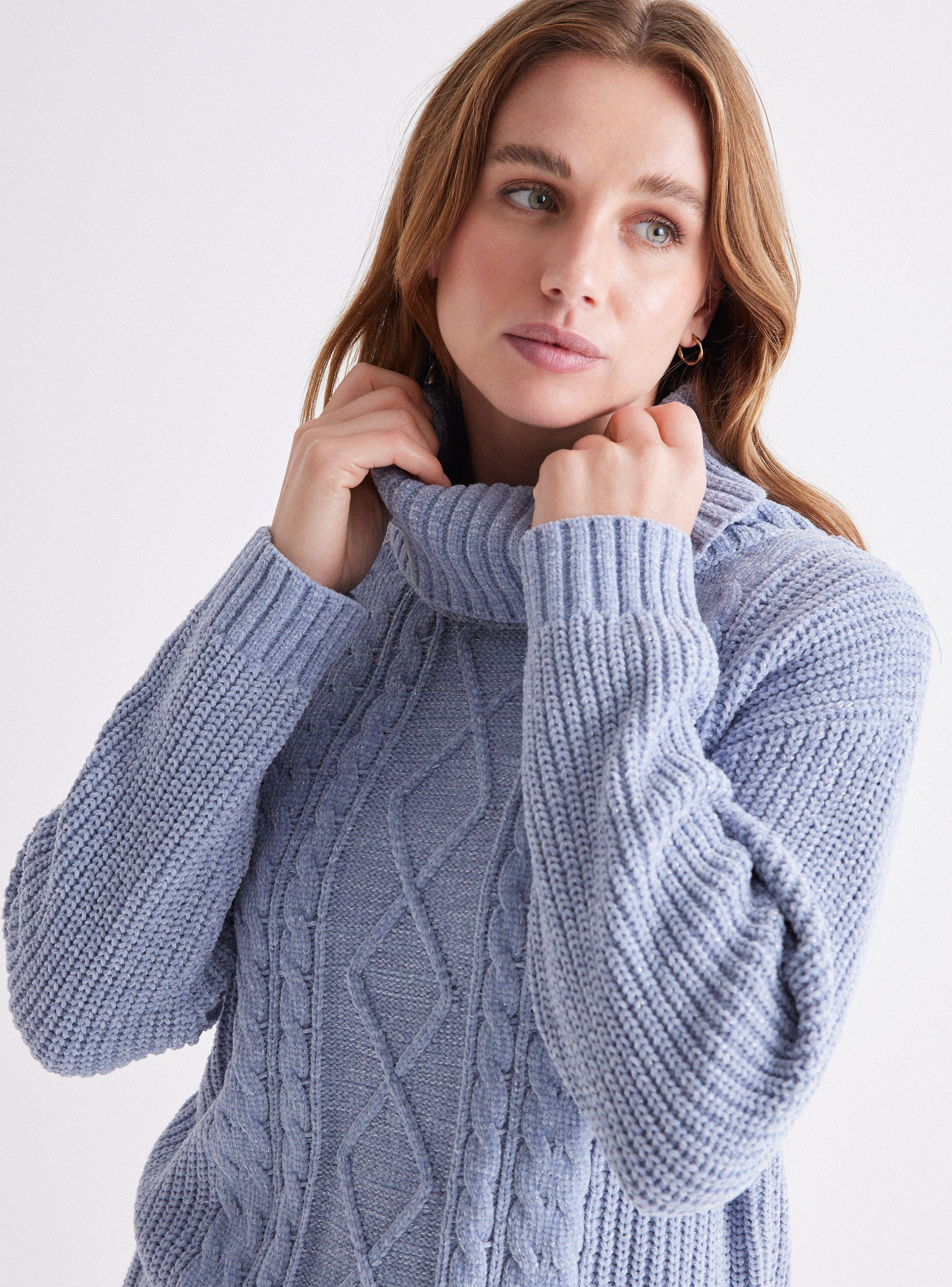 Sweater Trenzado Cuello Alto-2