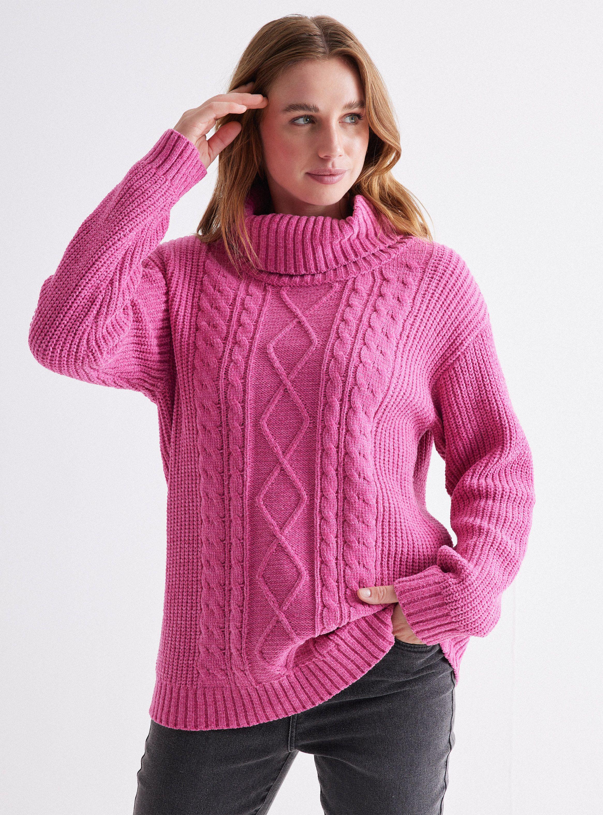 Sweater Trenzado Cuello Alto-0