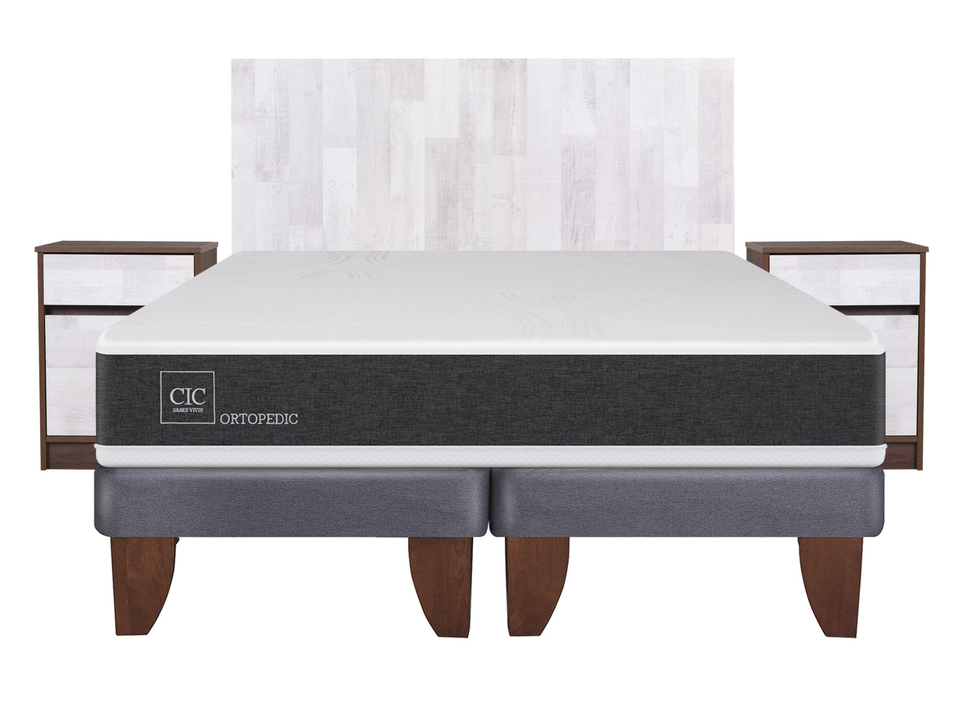 Cama Europea New Ortopedic King + Set Muebles Legno-2