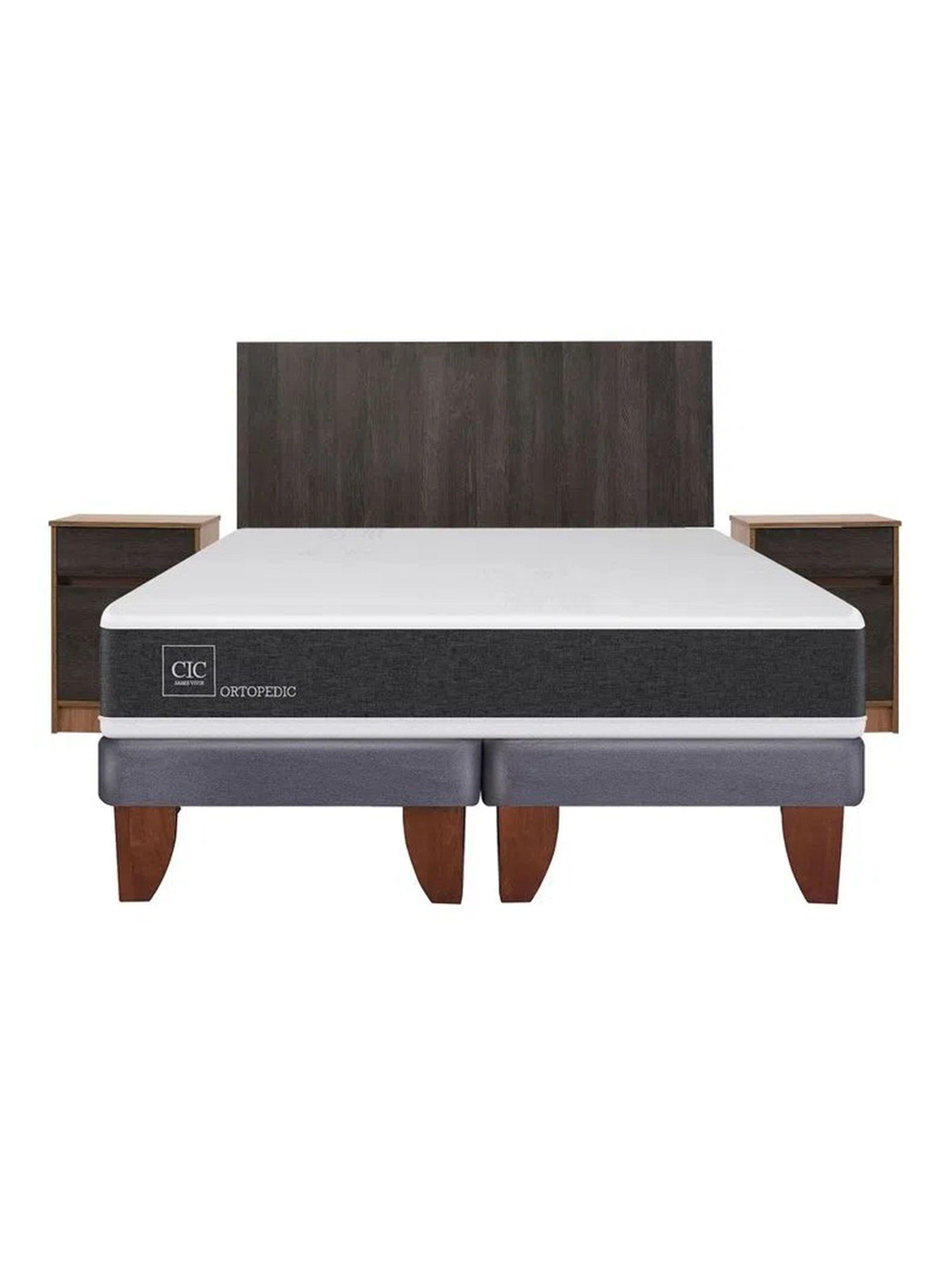 Cama Europea New Ortopedic King + Set Muebles Espresso-2