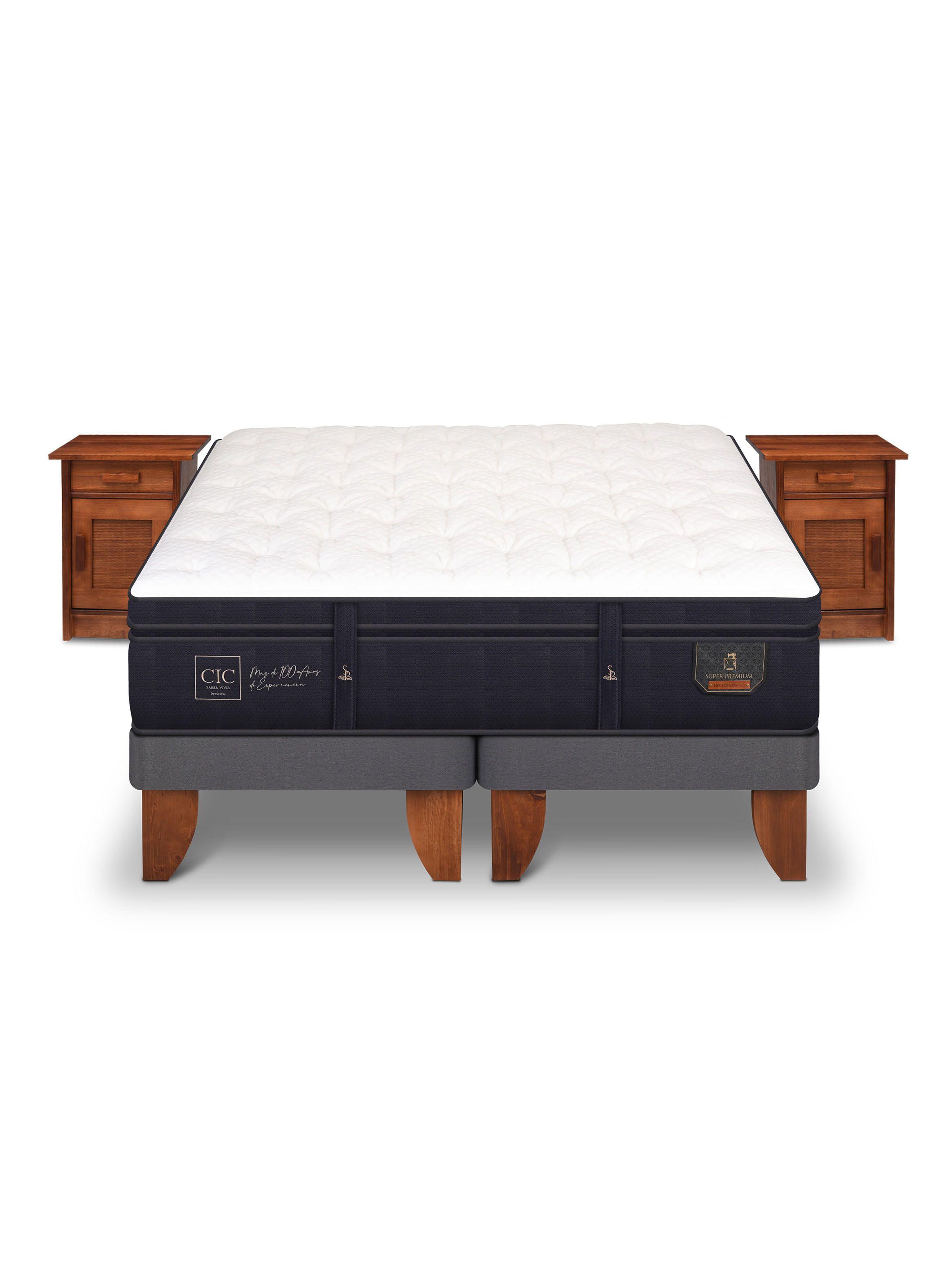 Cama Europea Super Premium King + Veladores Milán-2
