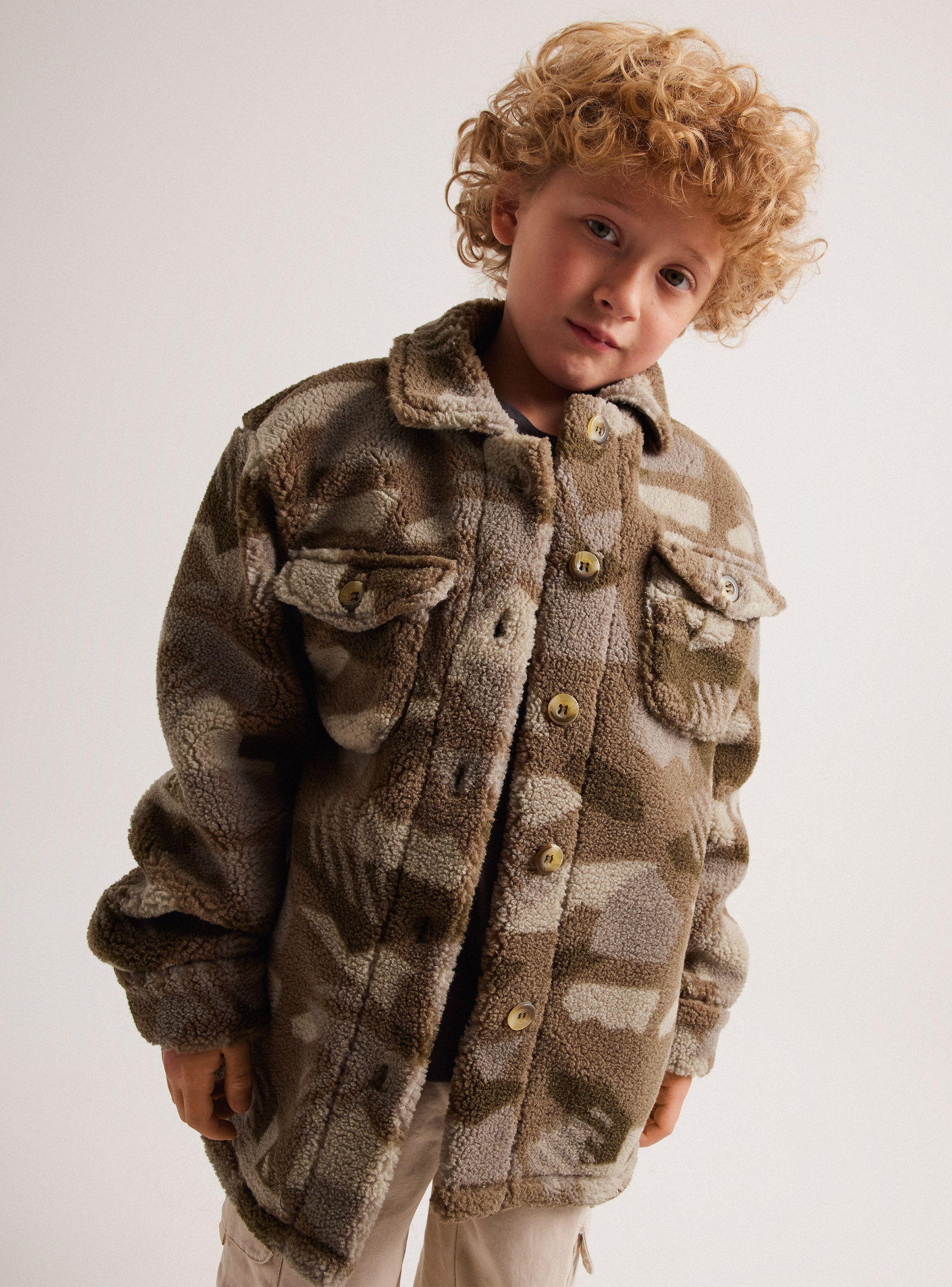 Polar Sherpa Estampada Con Bolsillos-0