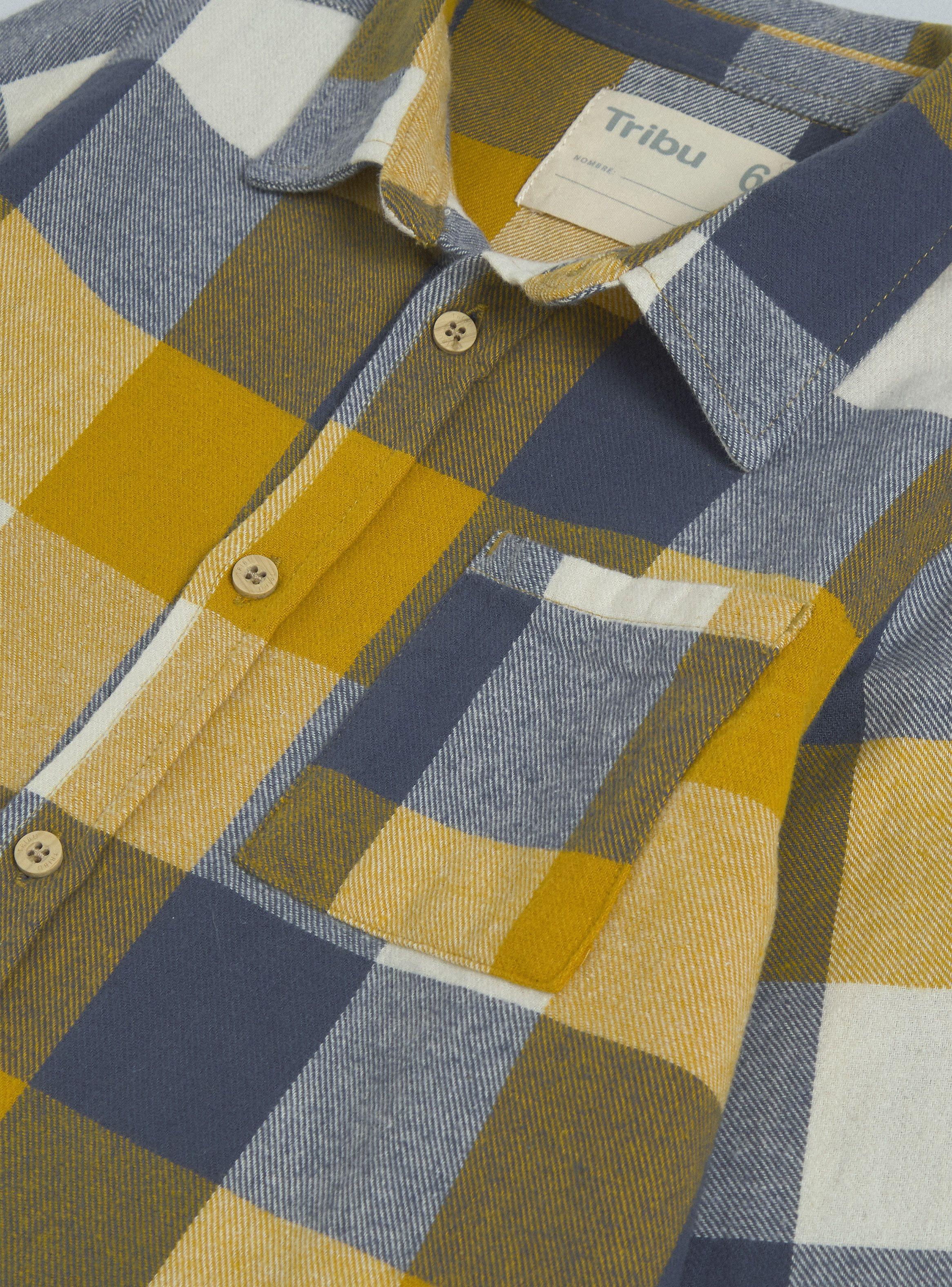 Camisa De Vestir Estampado Cuadrillé Franela-4