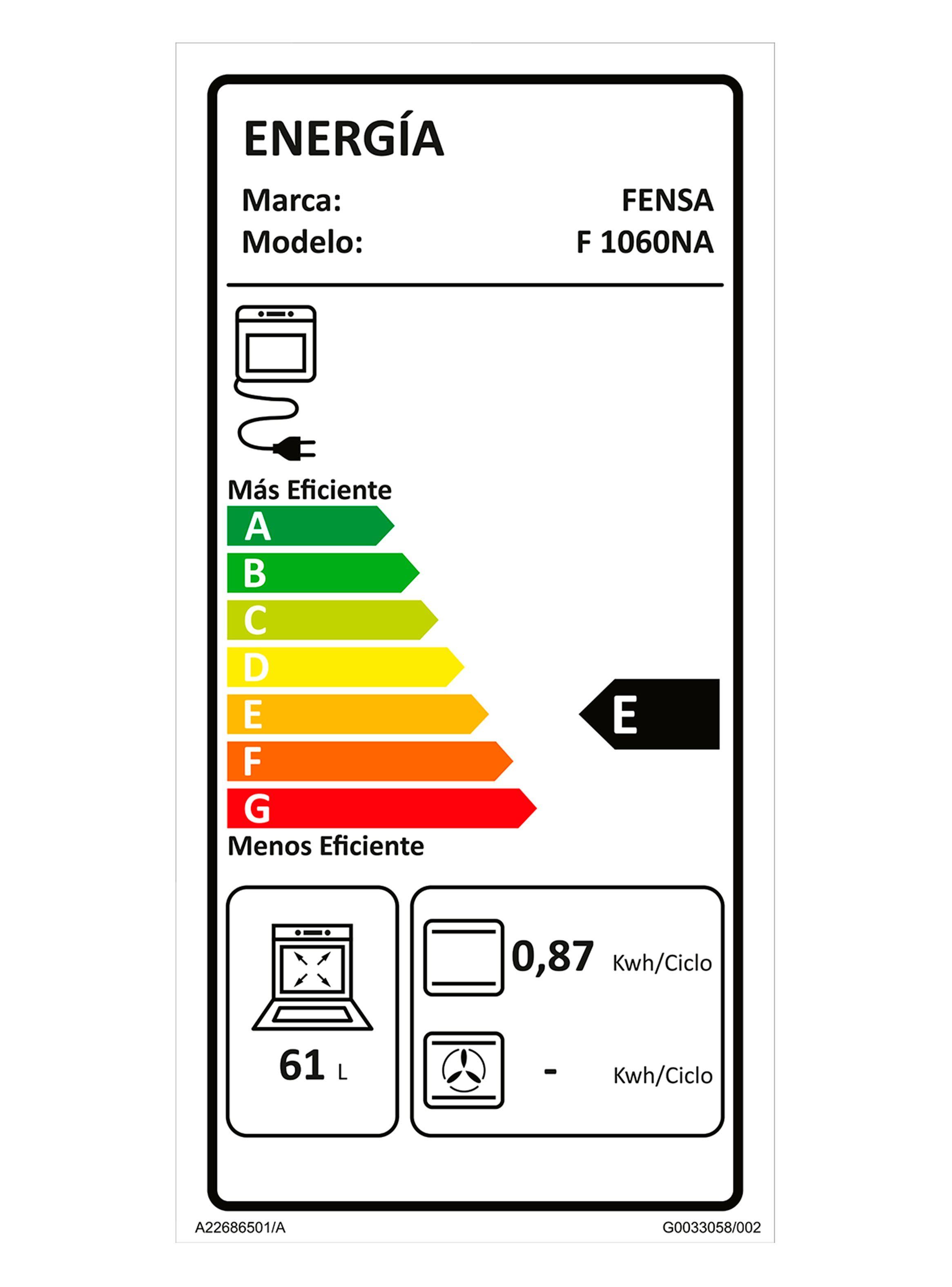 Horno Empotrable 66 Litros F1060NA Negro-6