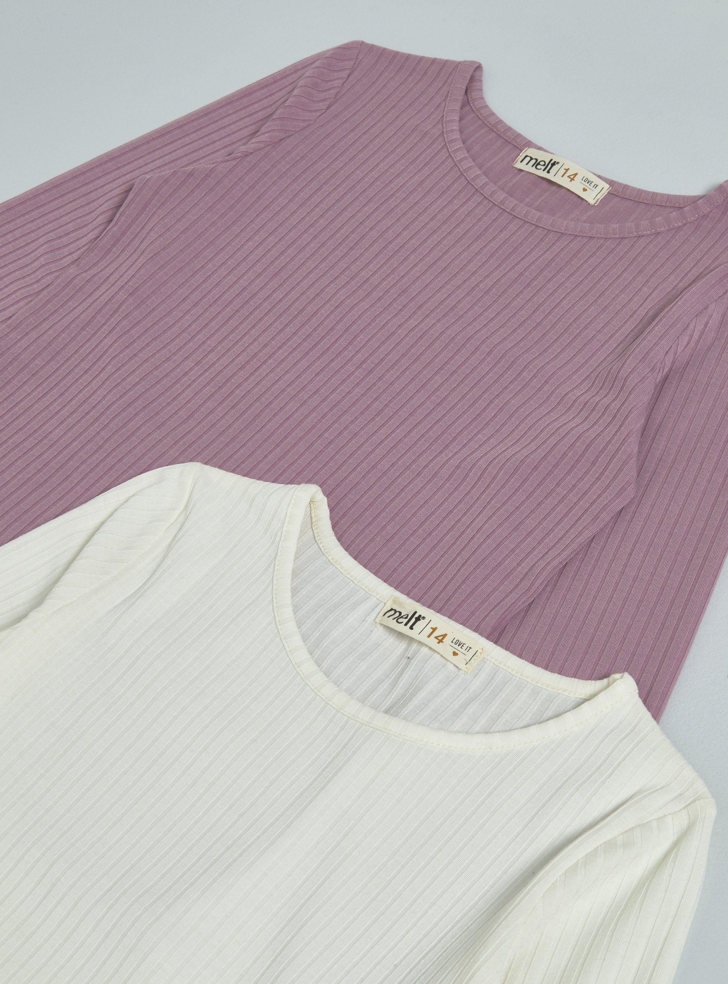 Polera Bipack Diseño Liso Rib-2