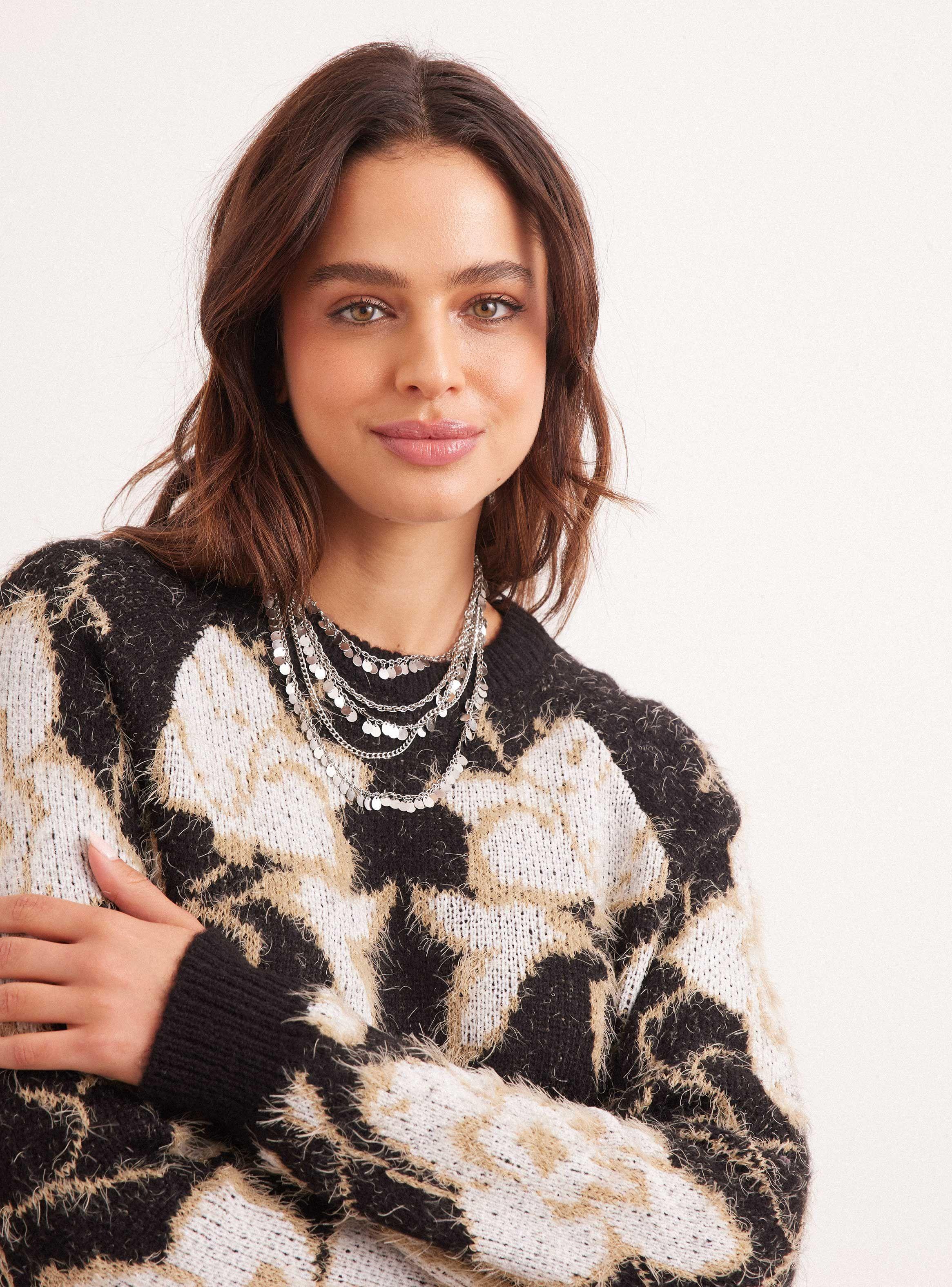 Sweater Dibujo en Jacquard con Hilado Contratono-2