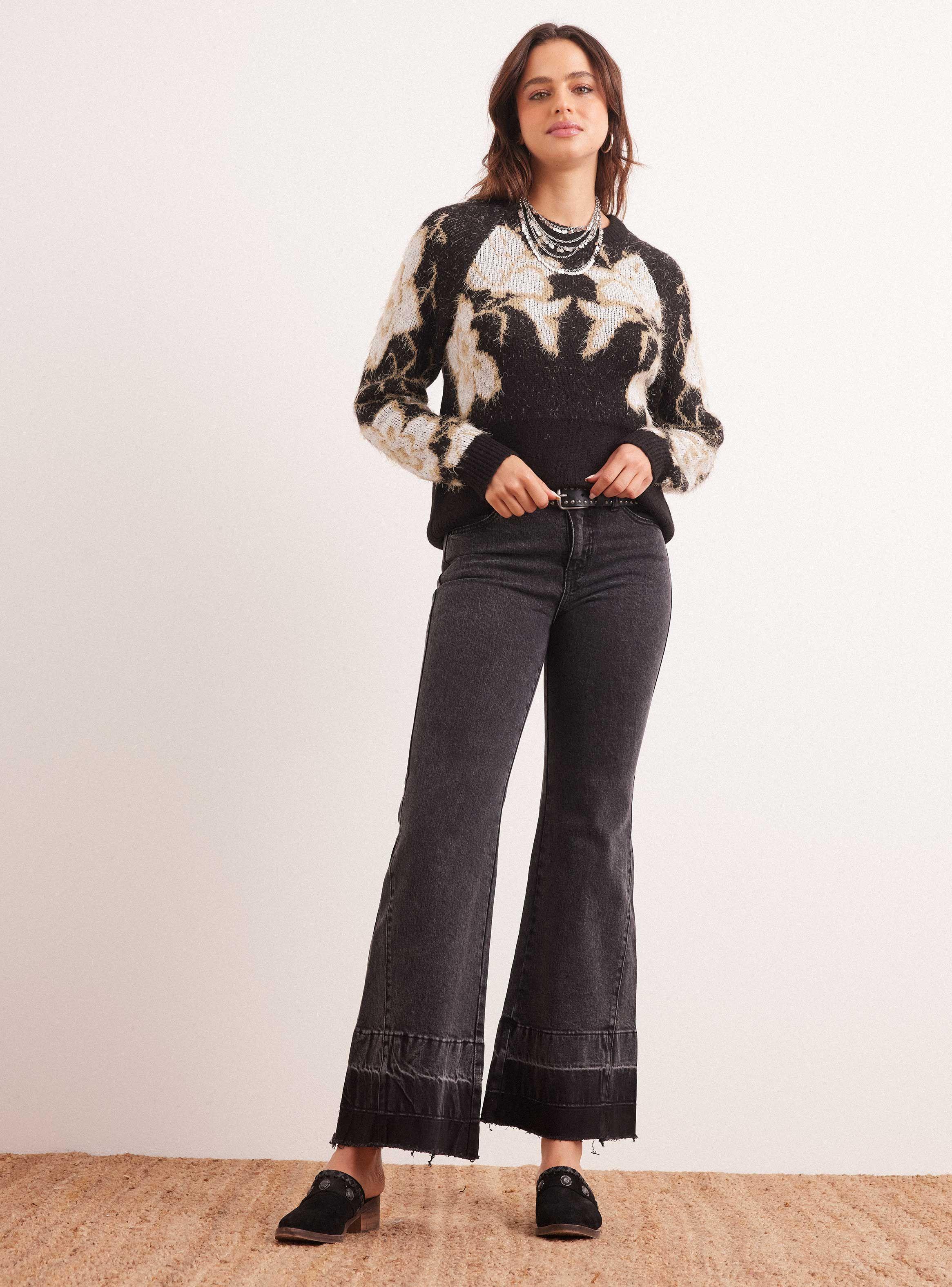 Sweater Dibujo en Jacquard con Hilado Contratono-4