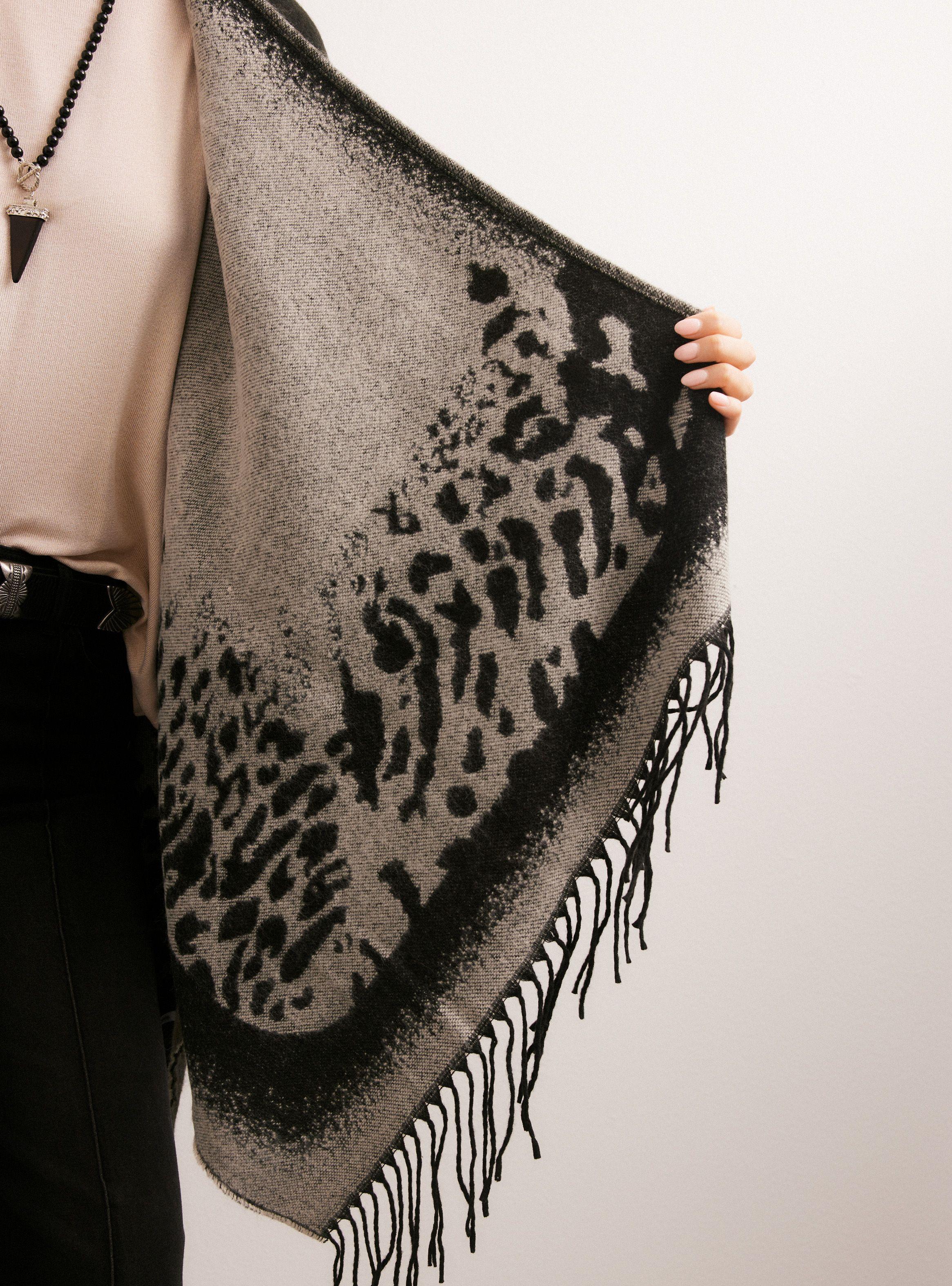 Chiporro Ruana Animal Print Bicolor-3