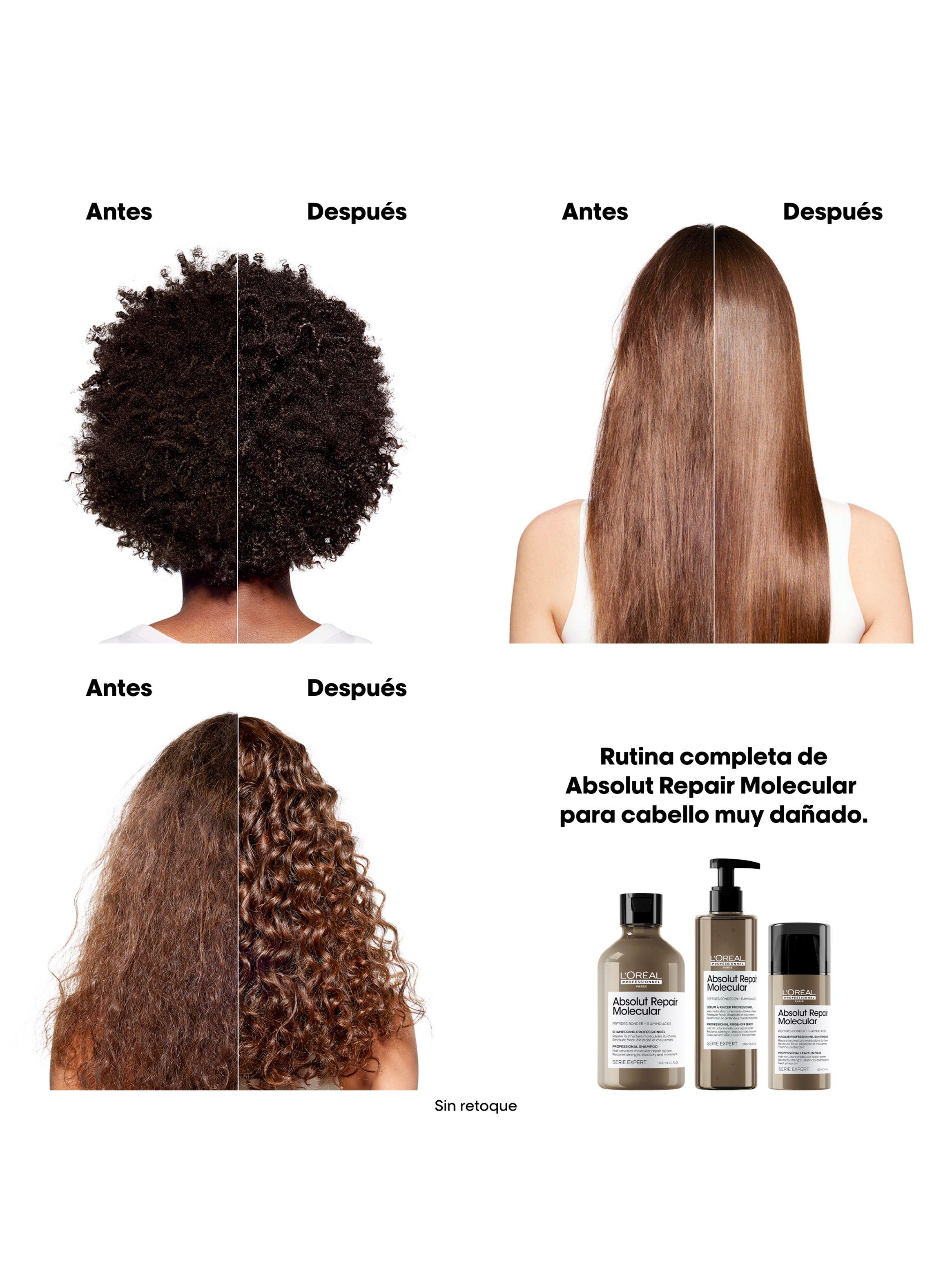 Tratamiento Liquido Sérum con Aclarado Reparación Molecular Profunda Cabello Dañado Absolut Repair Molecular 250ml-2