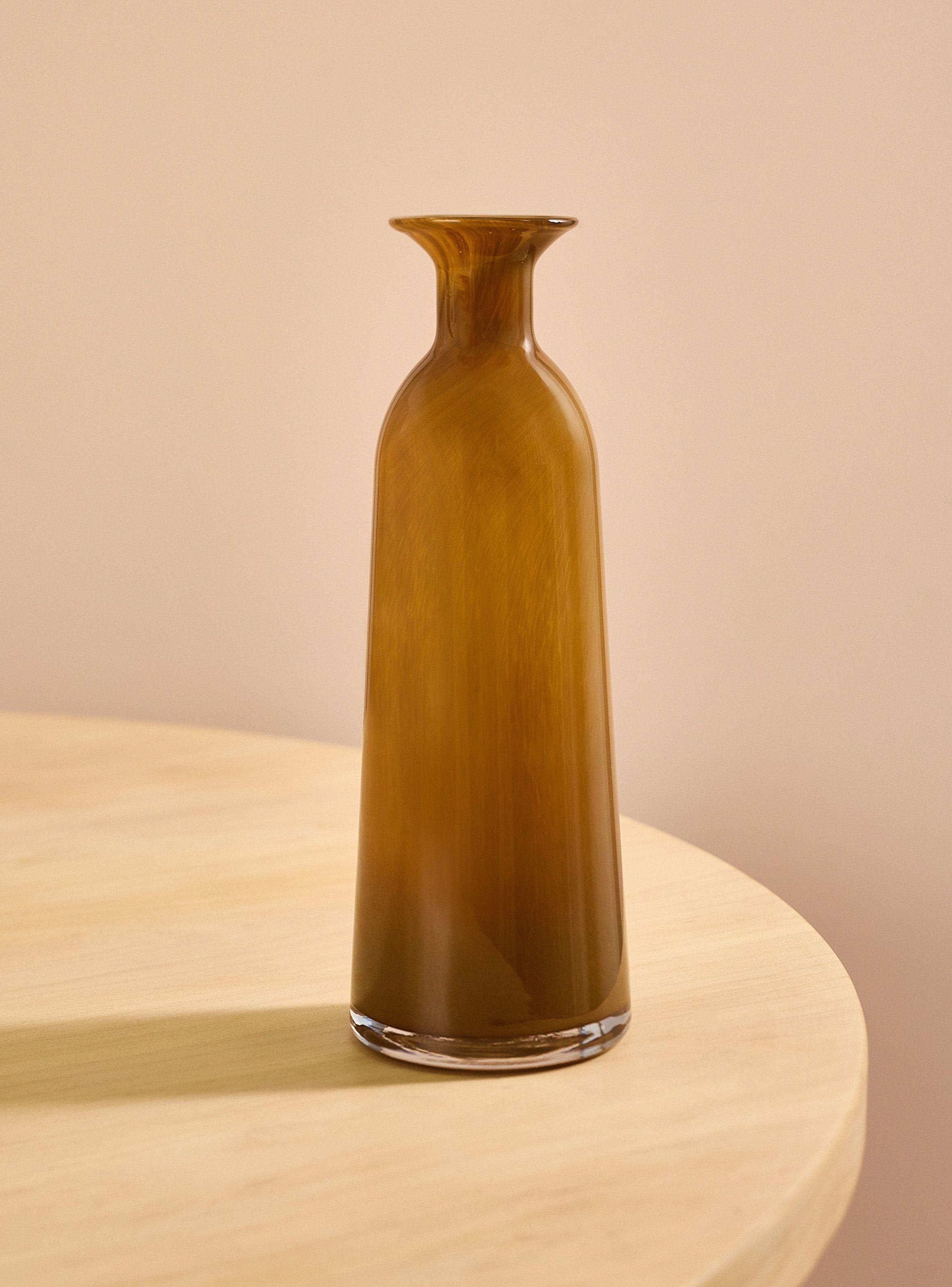 Jarrón Vidrio Ocre L-1