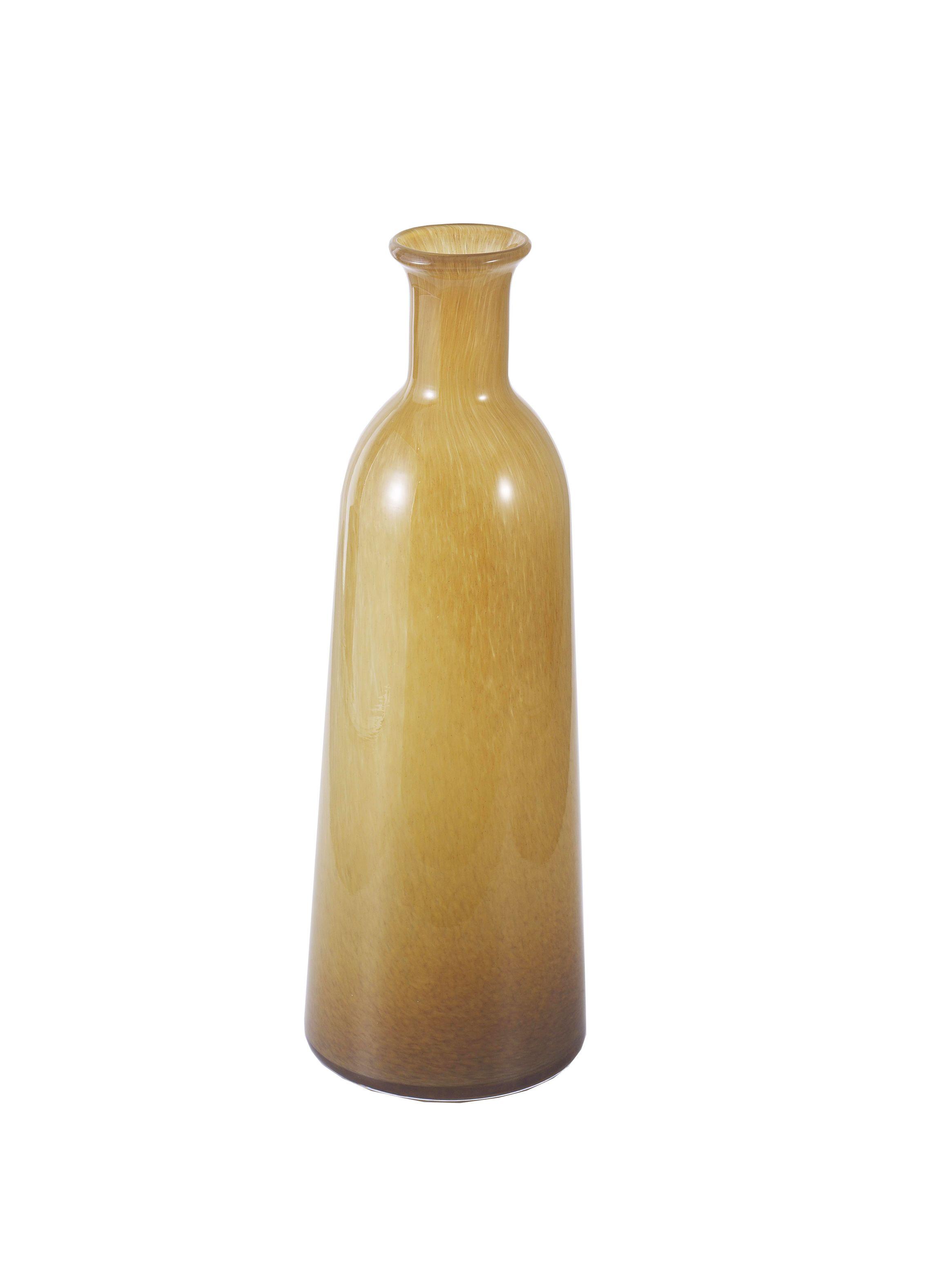 Jarrón Vidrio Ocre L-0