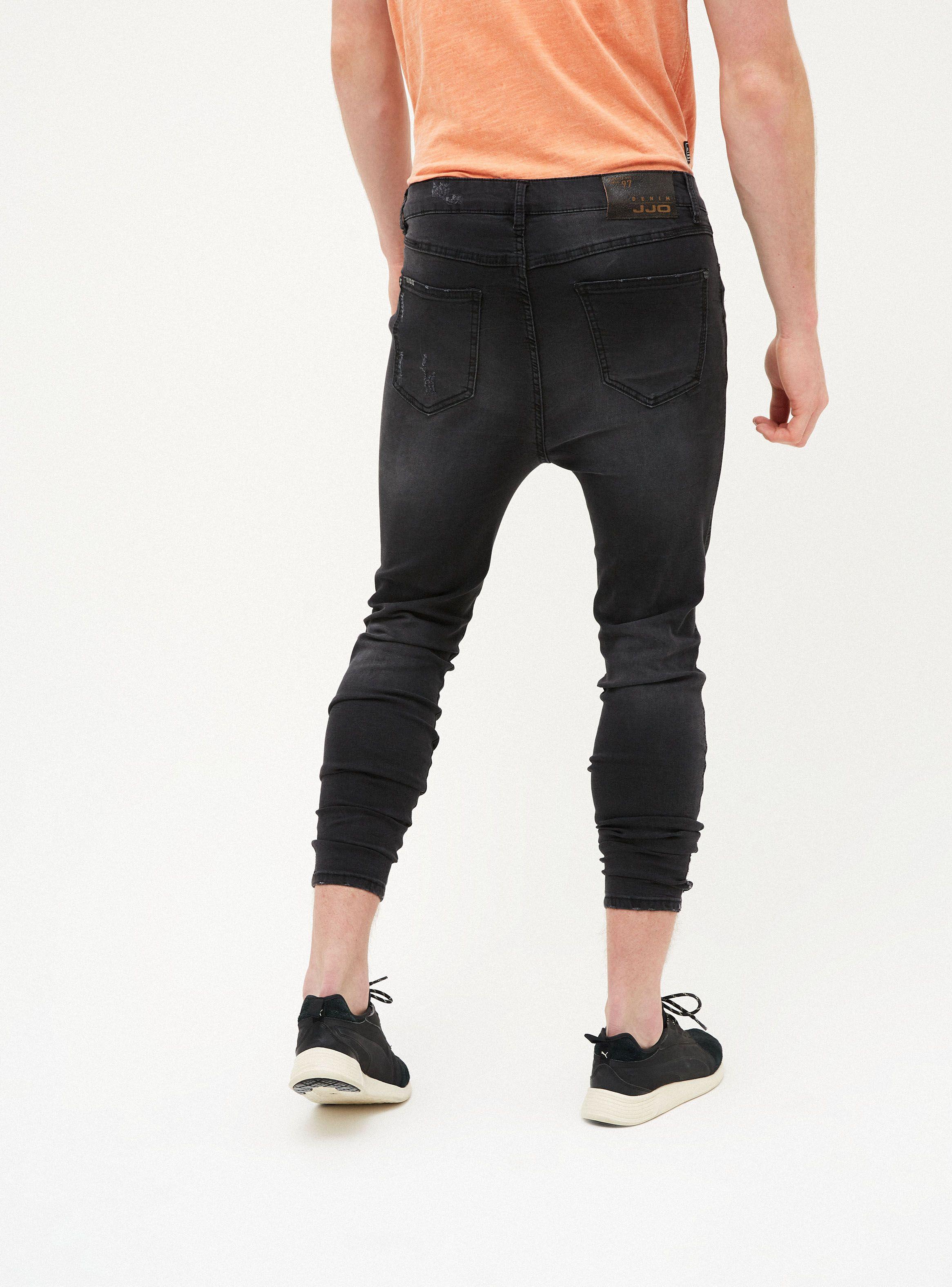 Jeans Negro Tapered Fit Roturas JJO-1